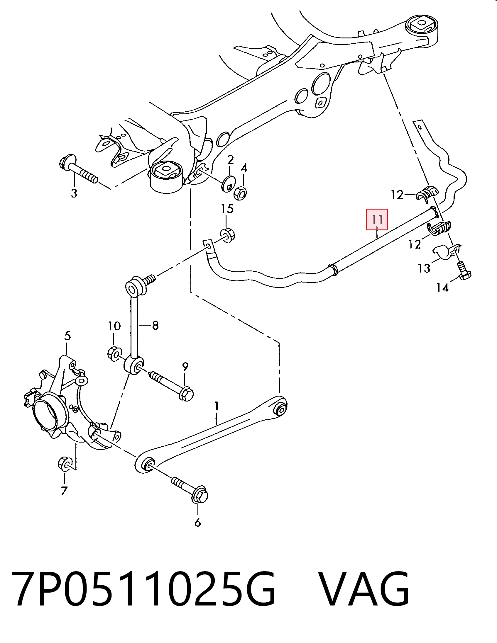 7P0511025G VAG Stabilizator tylny