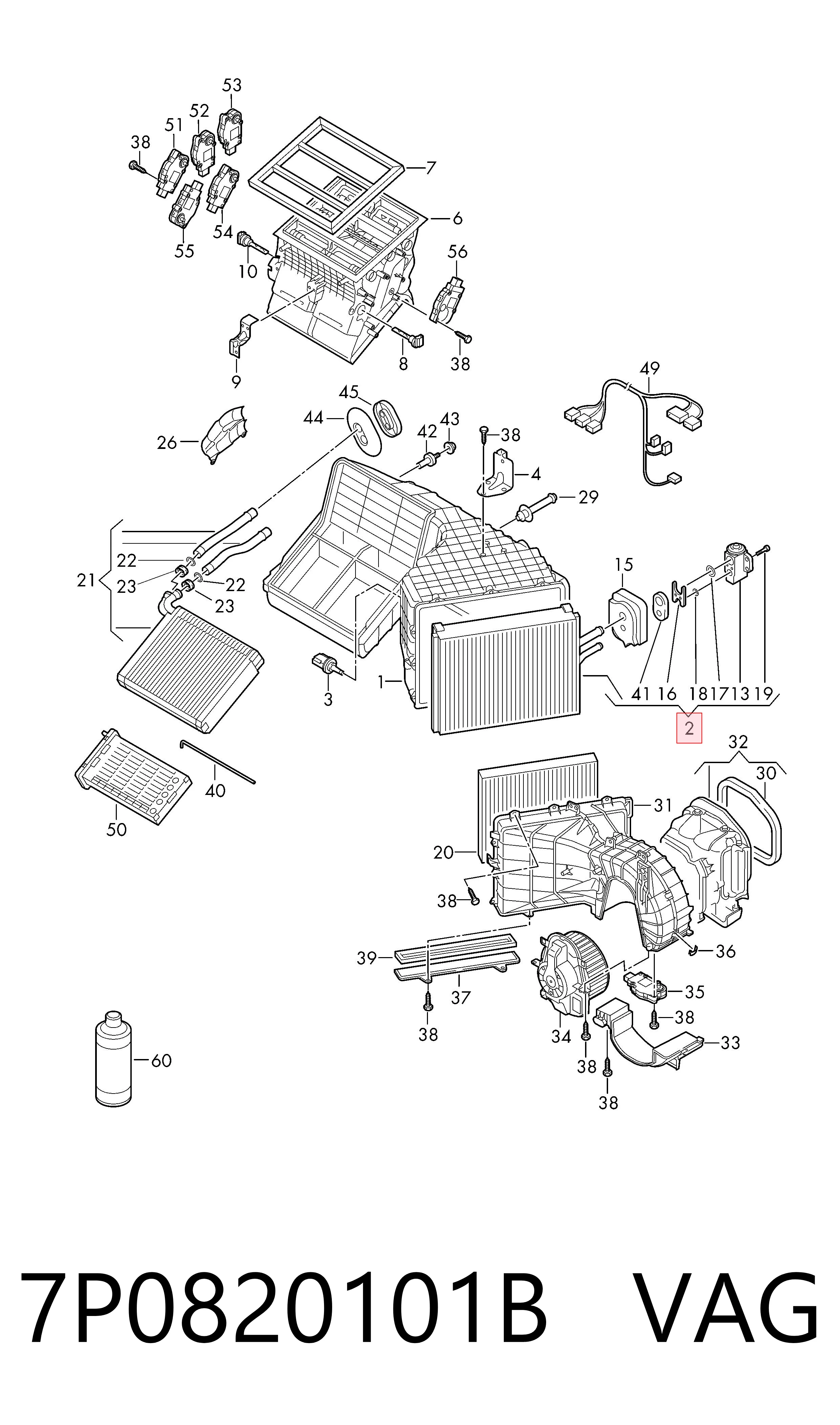 Parownik klimatyzacji do Volkswagen Touareg II 7P5, 7P6