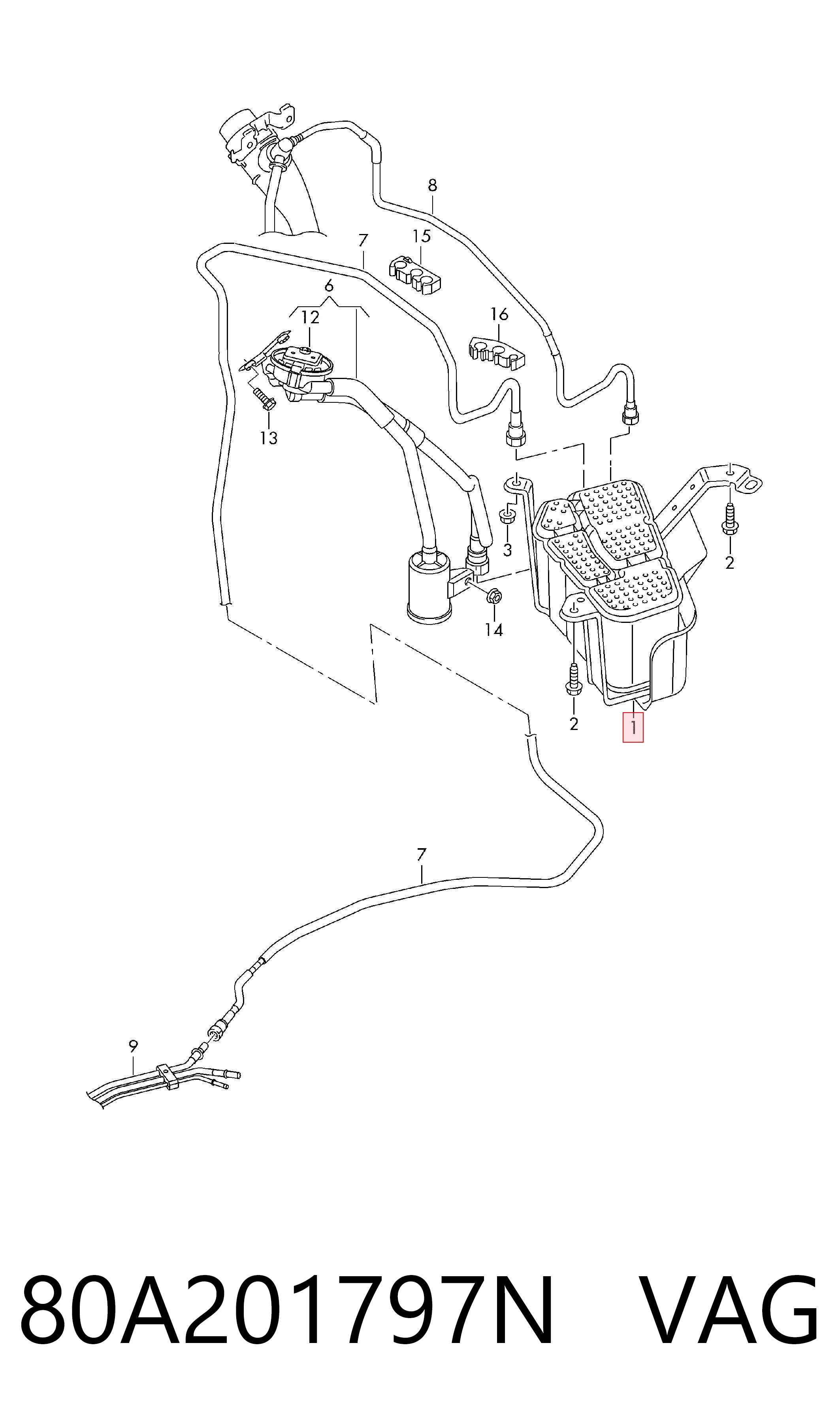 POCHŁANIACZ PAR PALIWA Audi Q5 SUV (FYB, FYG) (2016 - 2026) cena, od 662,15 USD