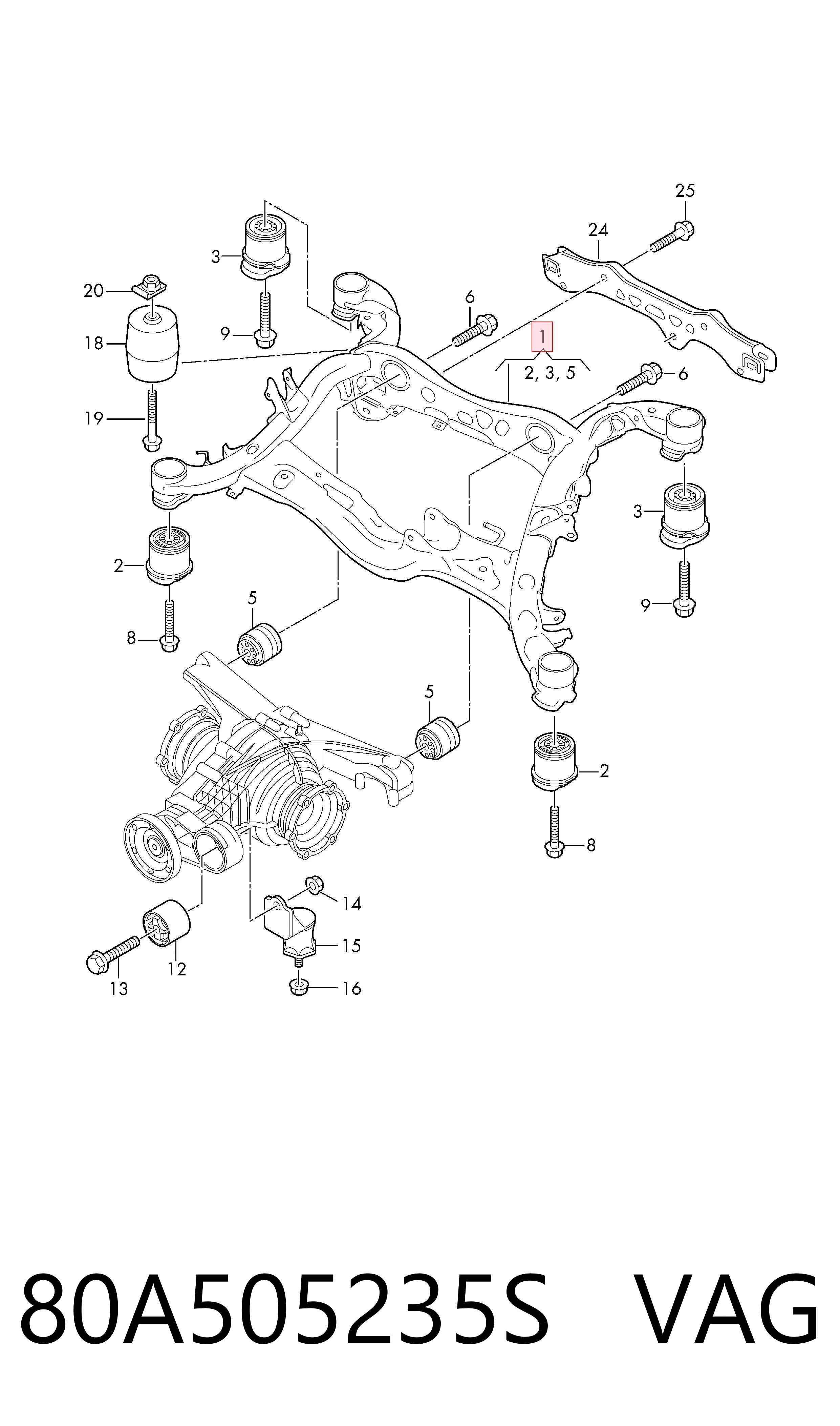 Korpus osi tylnej Audi Q5 SUV (FYB, FYG) (2016 - 2026) cena, od 693,91 USD