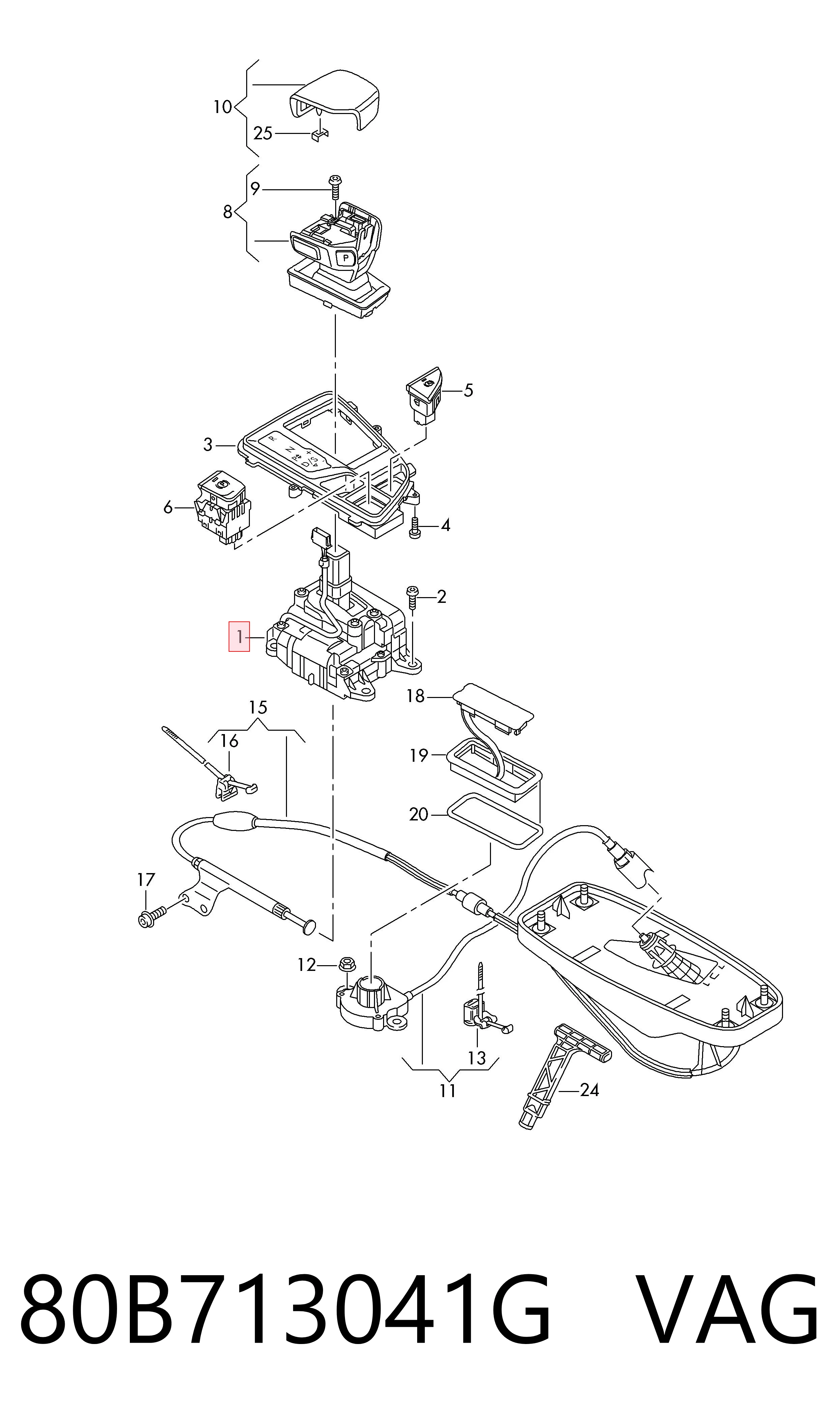Mechanizm zmiany biegów (cięgno) do Audi Q5  FYB, FYG