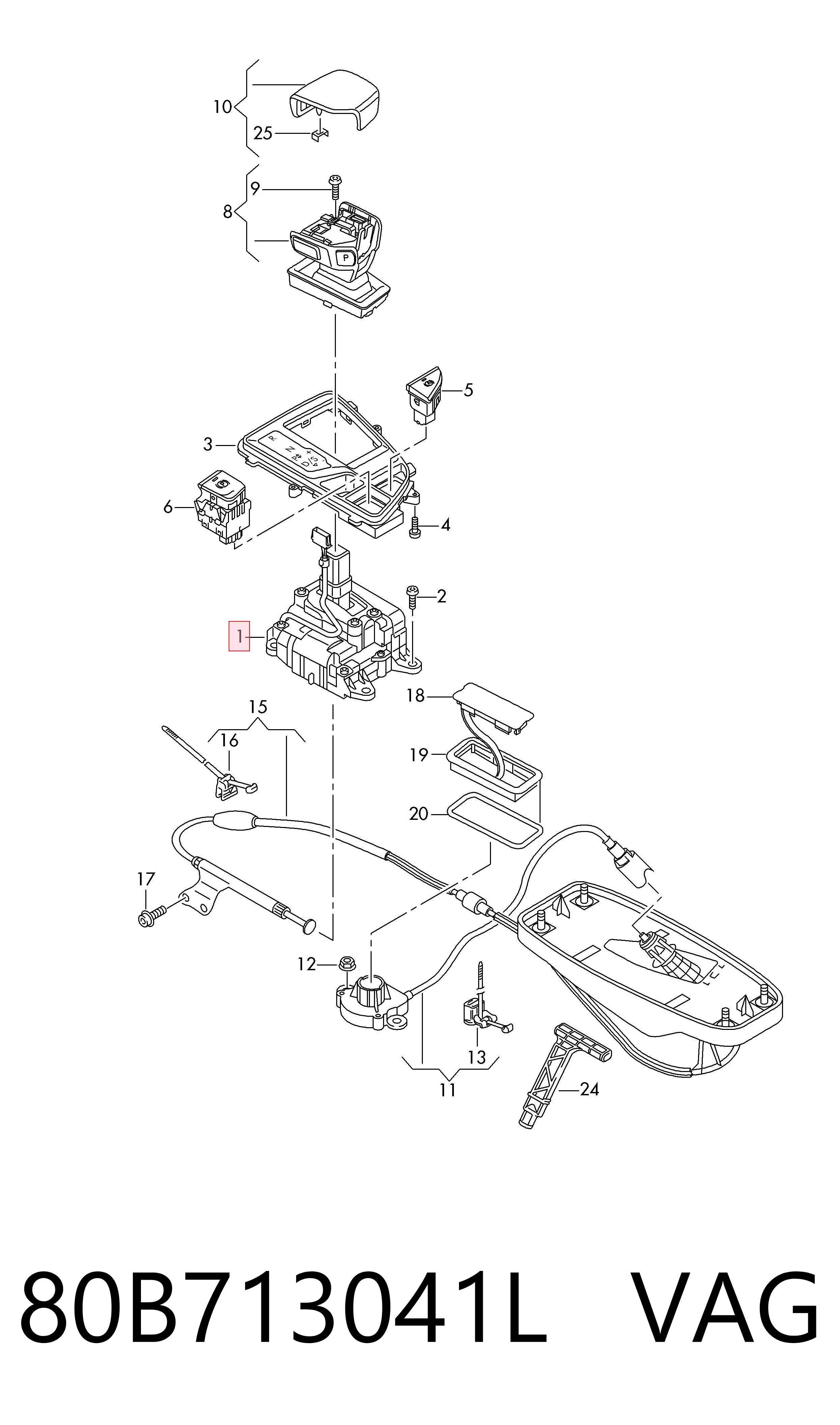 Mechanizm zmiany biegów (cięgno) Audi Q5 SUV (FYB, FYG) (2016 - 2026) cena, od 260,58 USD
