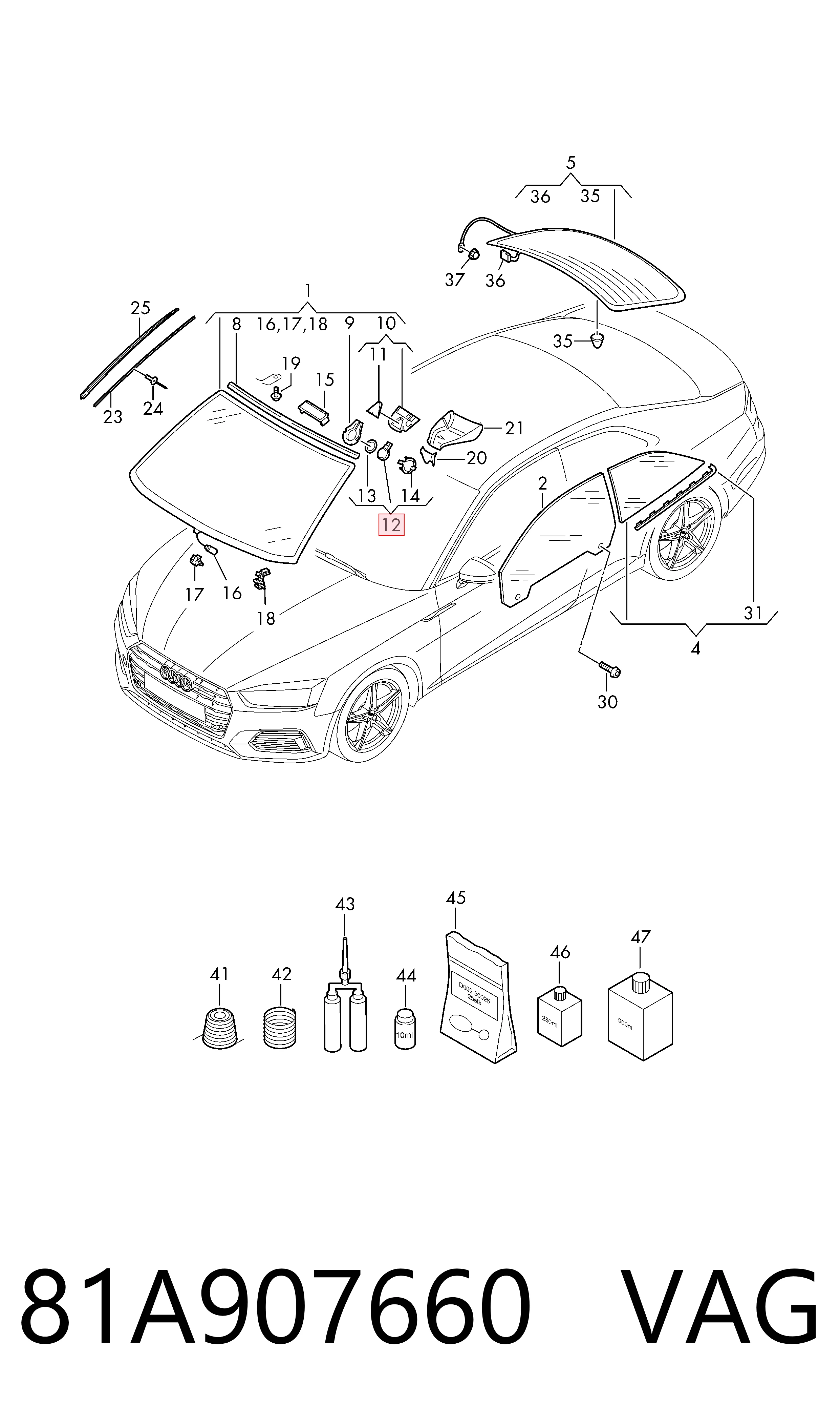 Czujnik deszczu do Audi A6 C7 4G2, 4GC