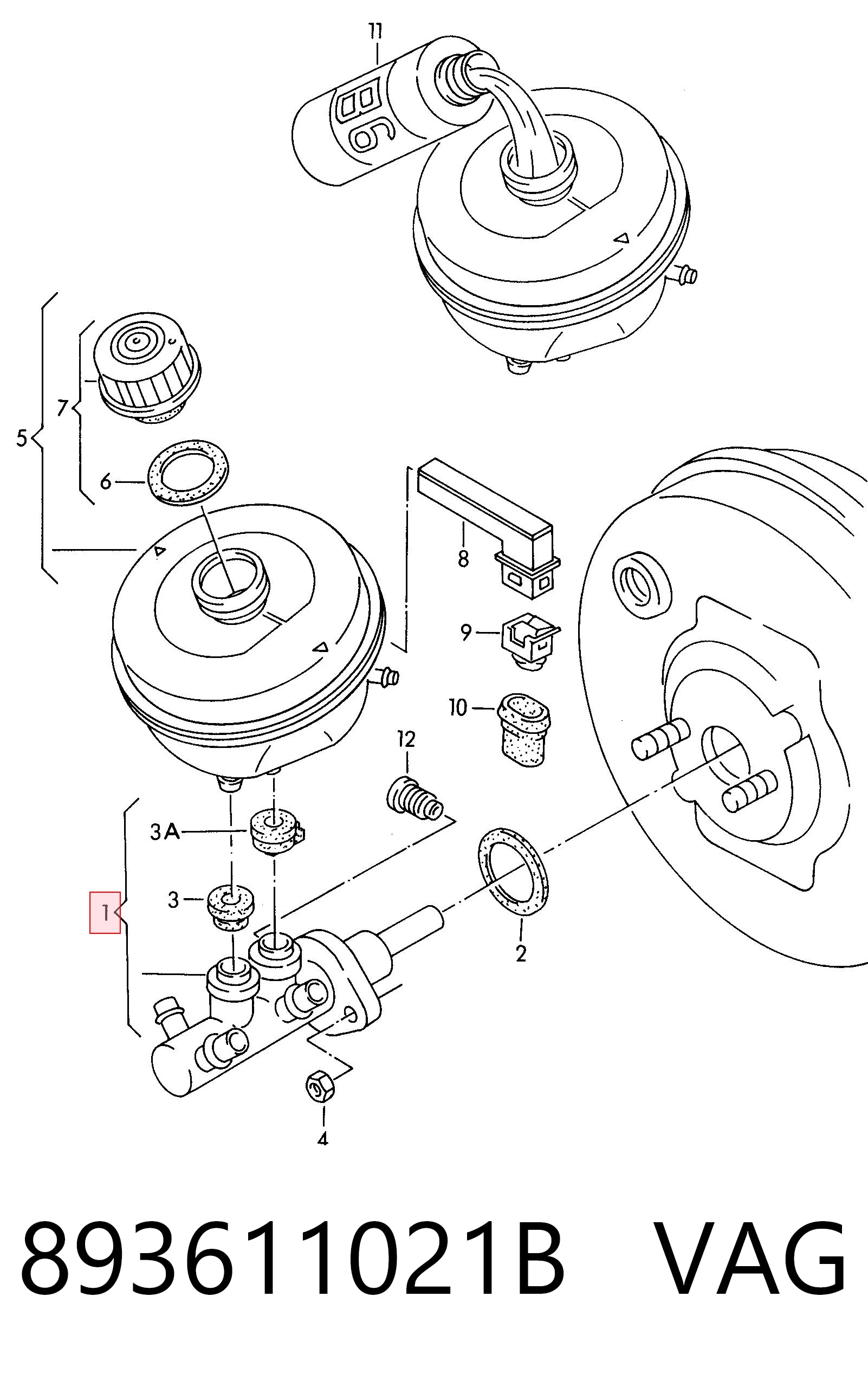  Główny cylinder hamulców Audi 80 