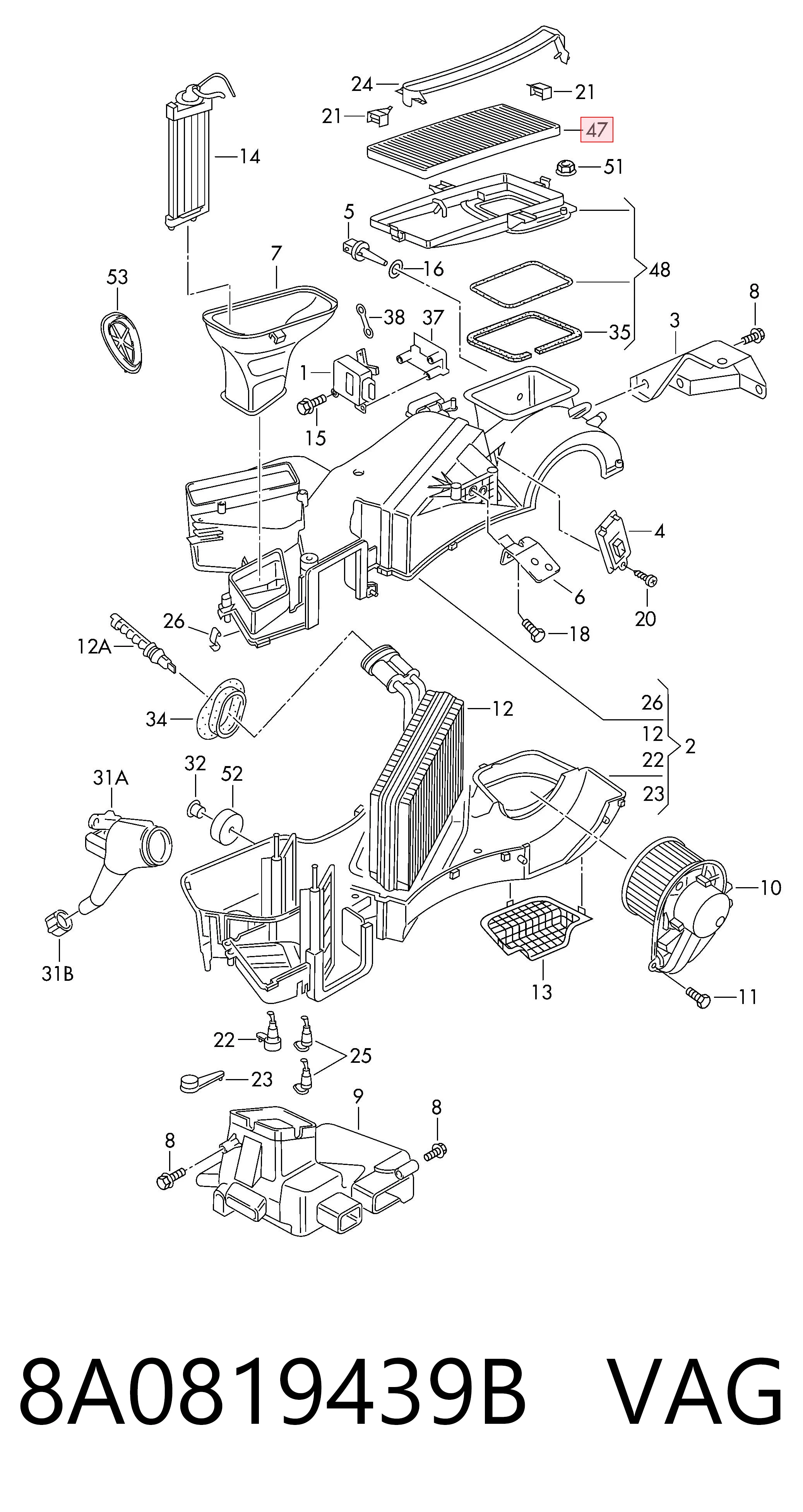 8A0819439B VAG Filtr kabiny