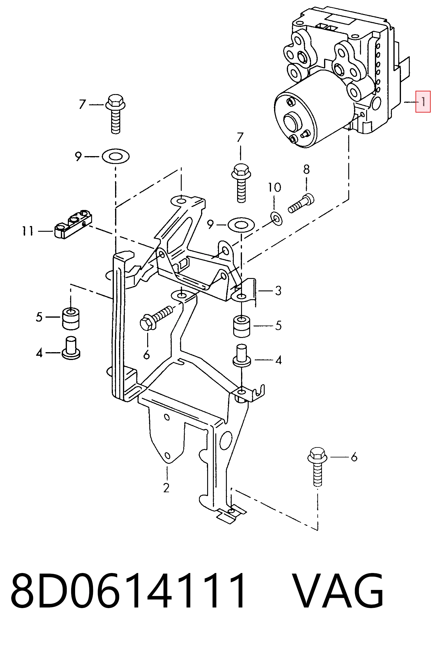 Sterownik ABS  hydrauliczny do Audi A6 C4 4A5