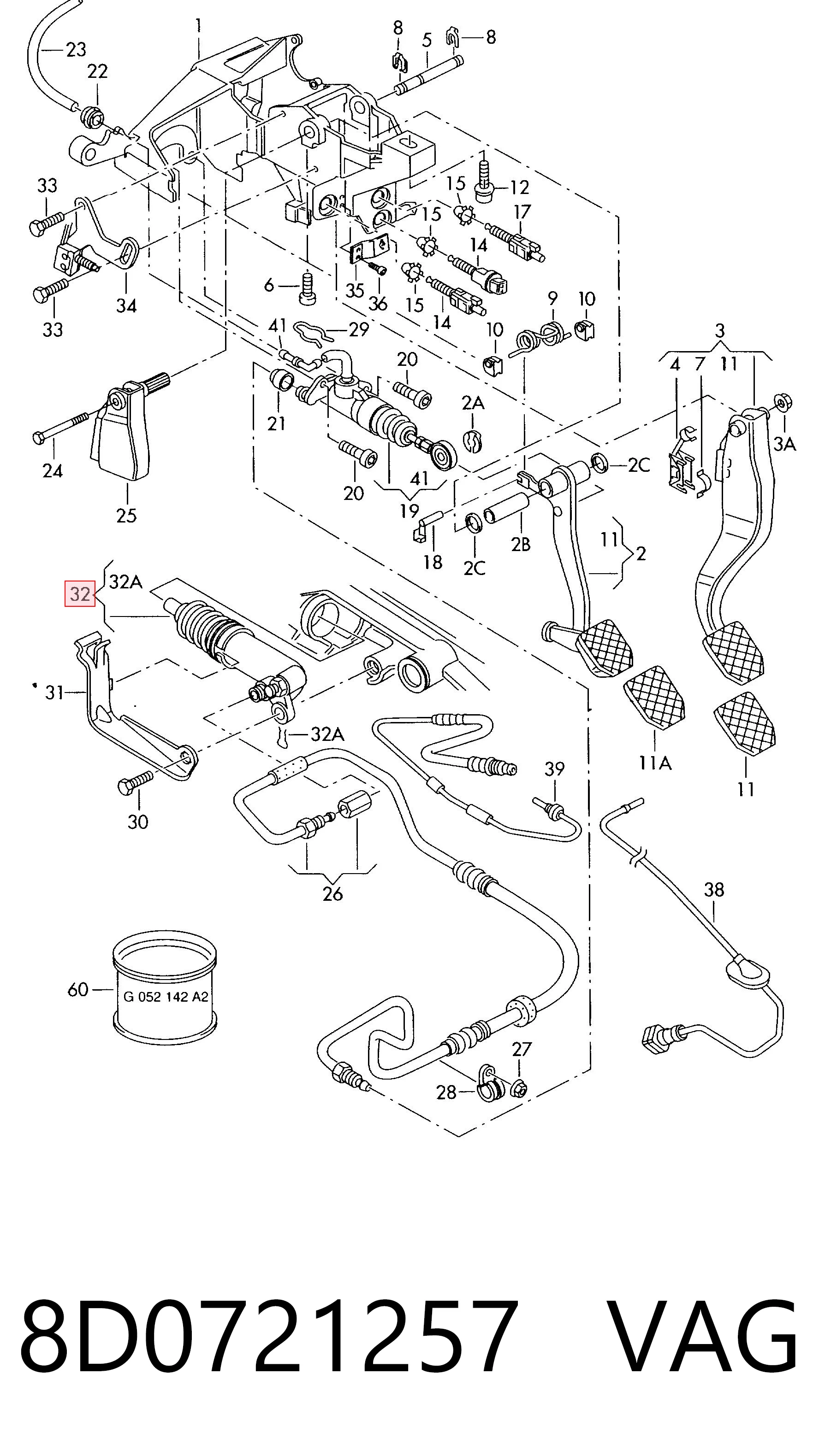 8D0721257 VAG Cylinder roboczy sprzęgła
