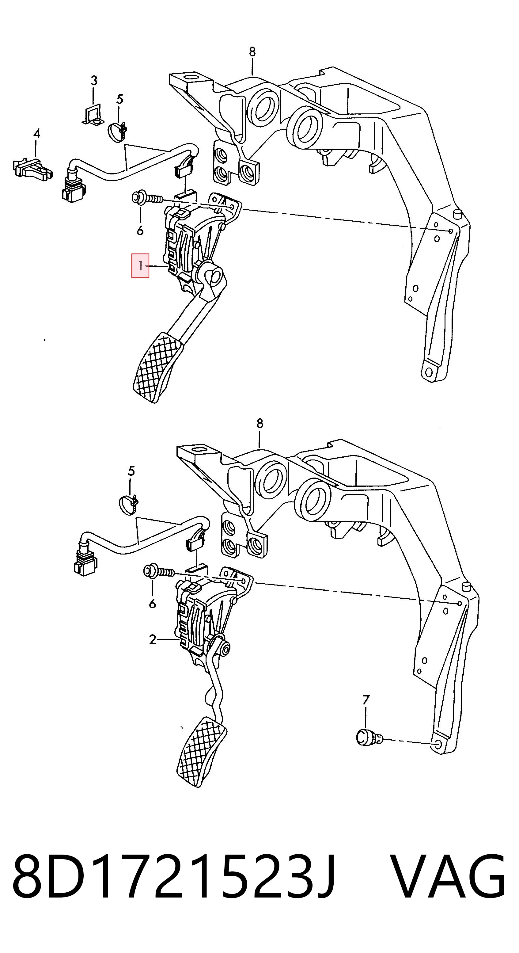 Pedał przyspieszenia (gazu) Audi A6 C5 sedana (4B2, 4B4) (1997 - 2005) cena, od 54,48 USD