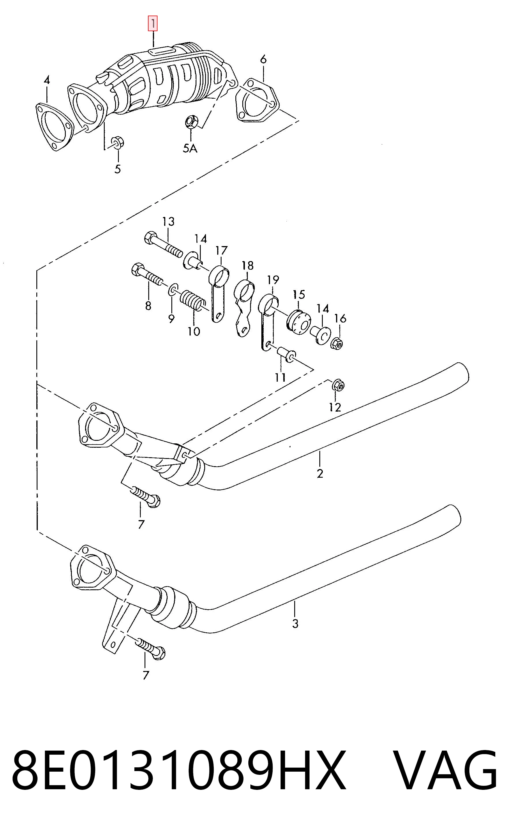 8E0131089HX VAG Konwerter-katalizator