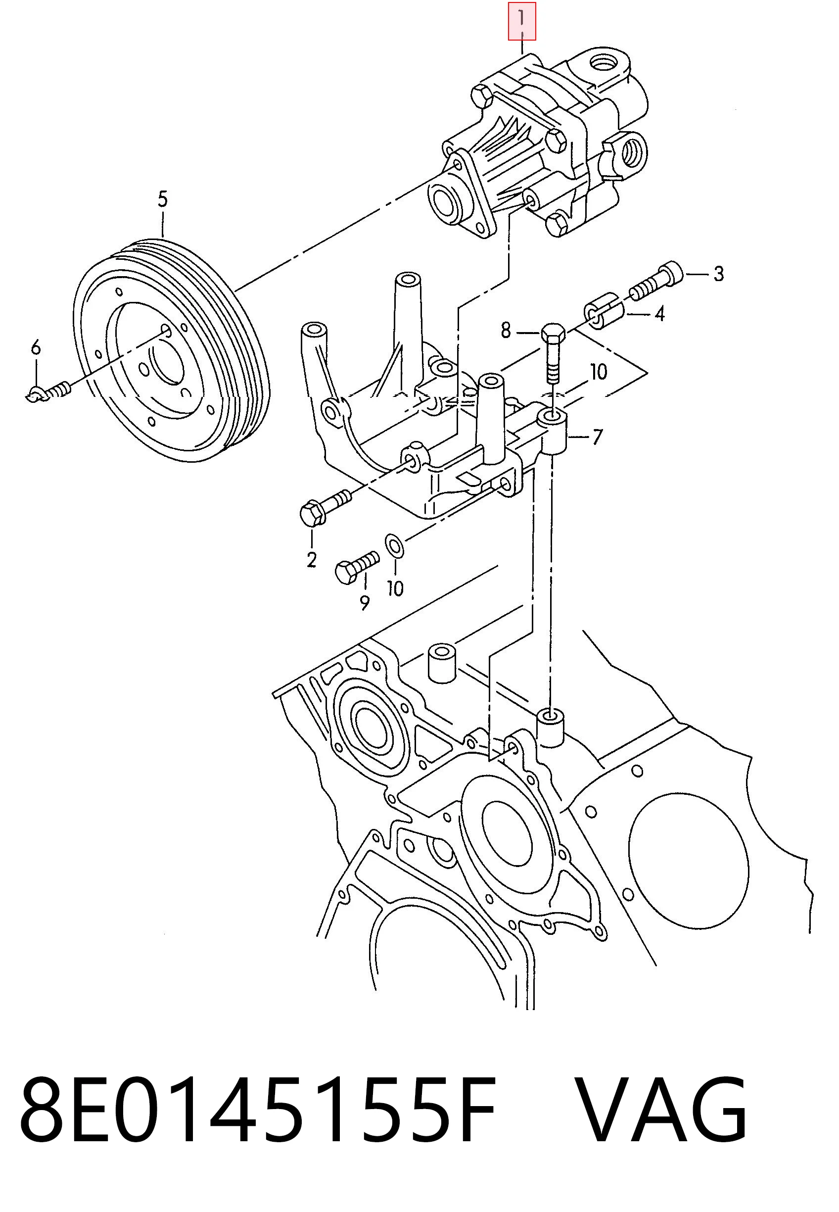 8E0145155F VAG Pompa wspomagania hydraulicznego kierownicy