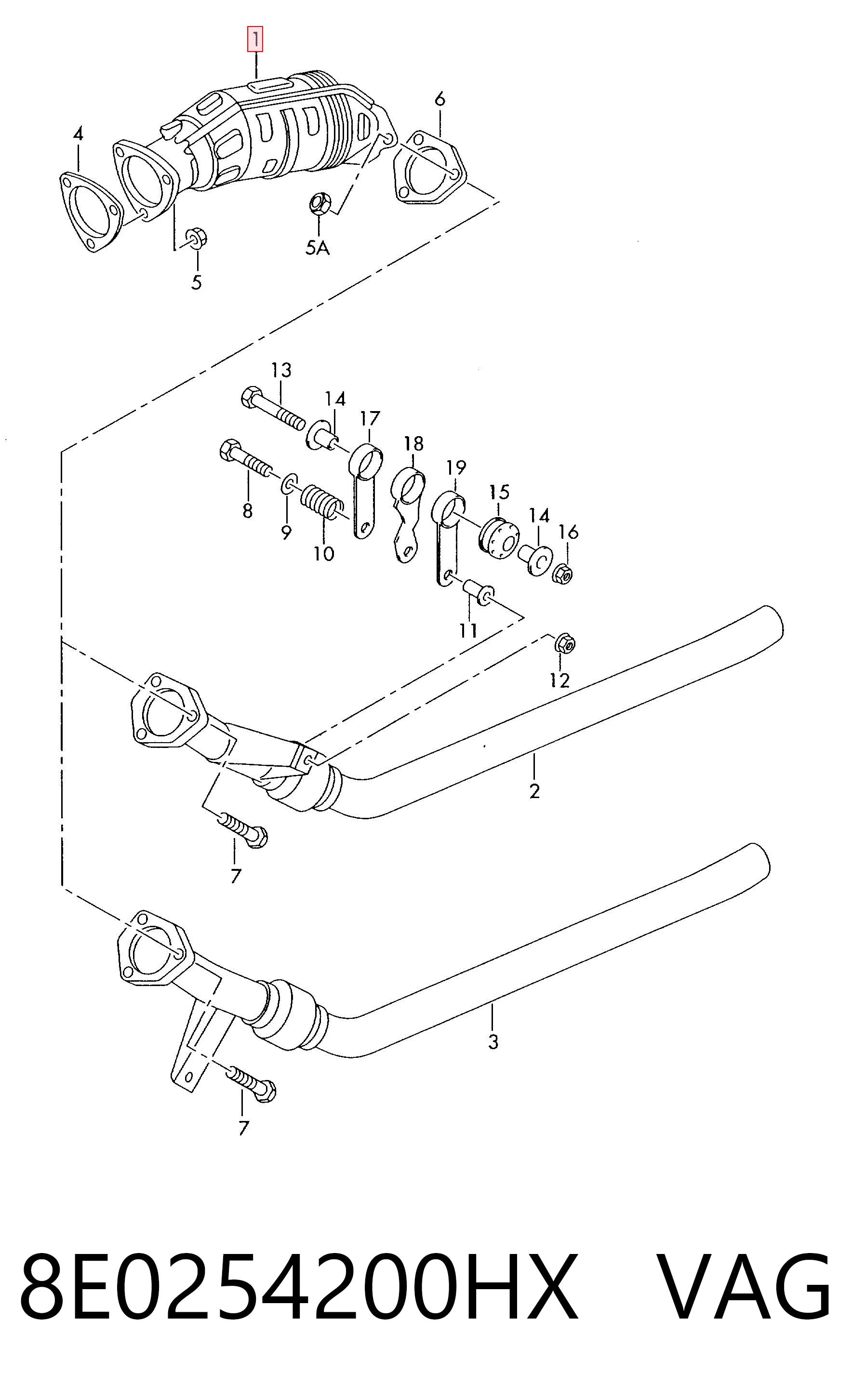 8E0254200HX VAG Konwerter-katalizator