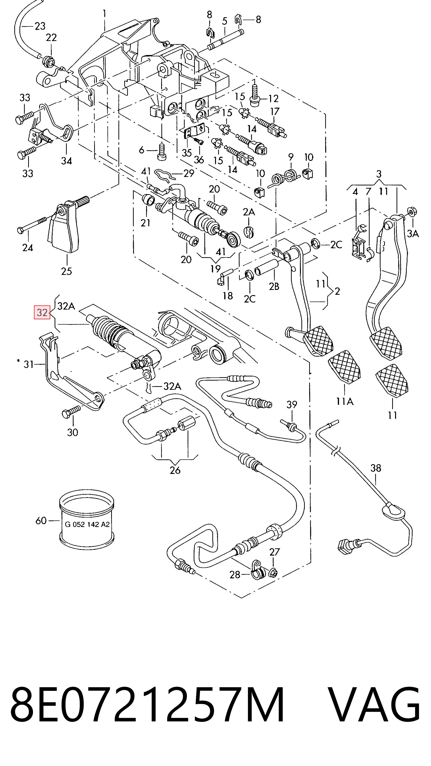 8E0721257M VAG Cylinder roboczy sprzęgła