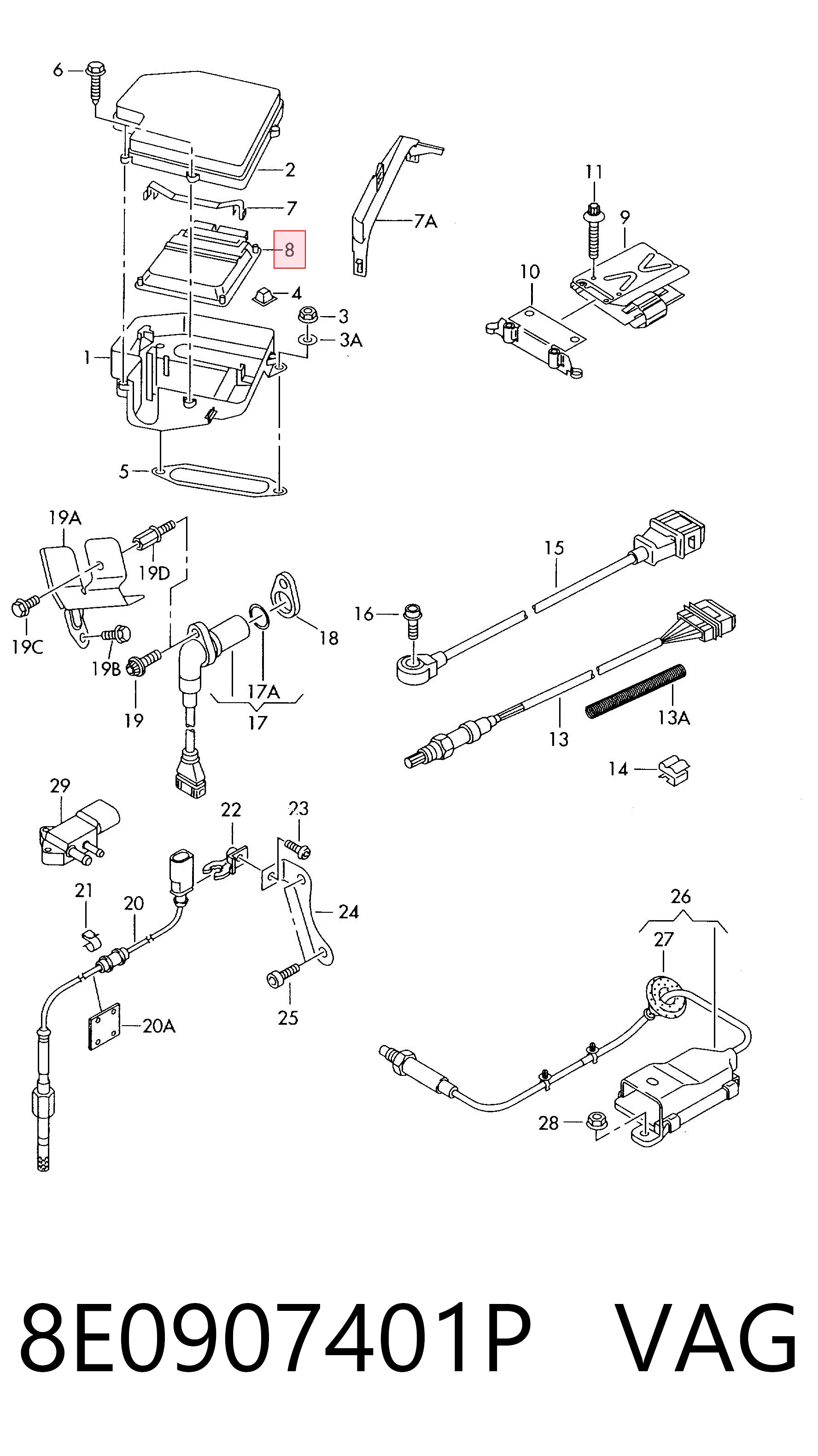 Sterownik silnika do Audi A4 B6 8H7
