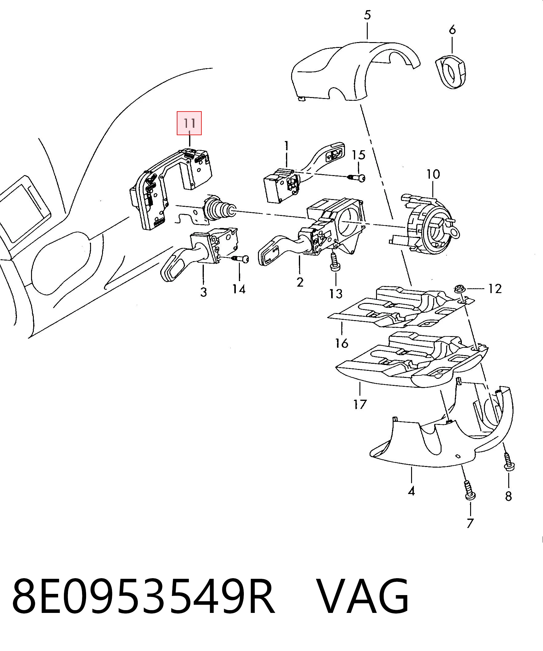 Sterownik przełączników zespolonych VAG 8E0953549R cena, od 84,57 USD