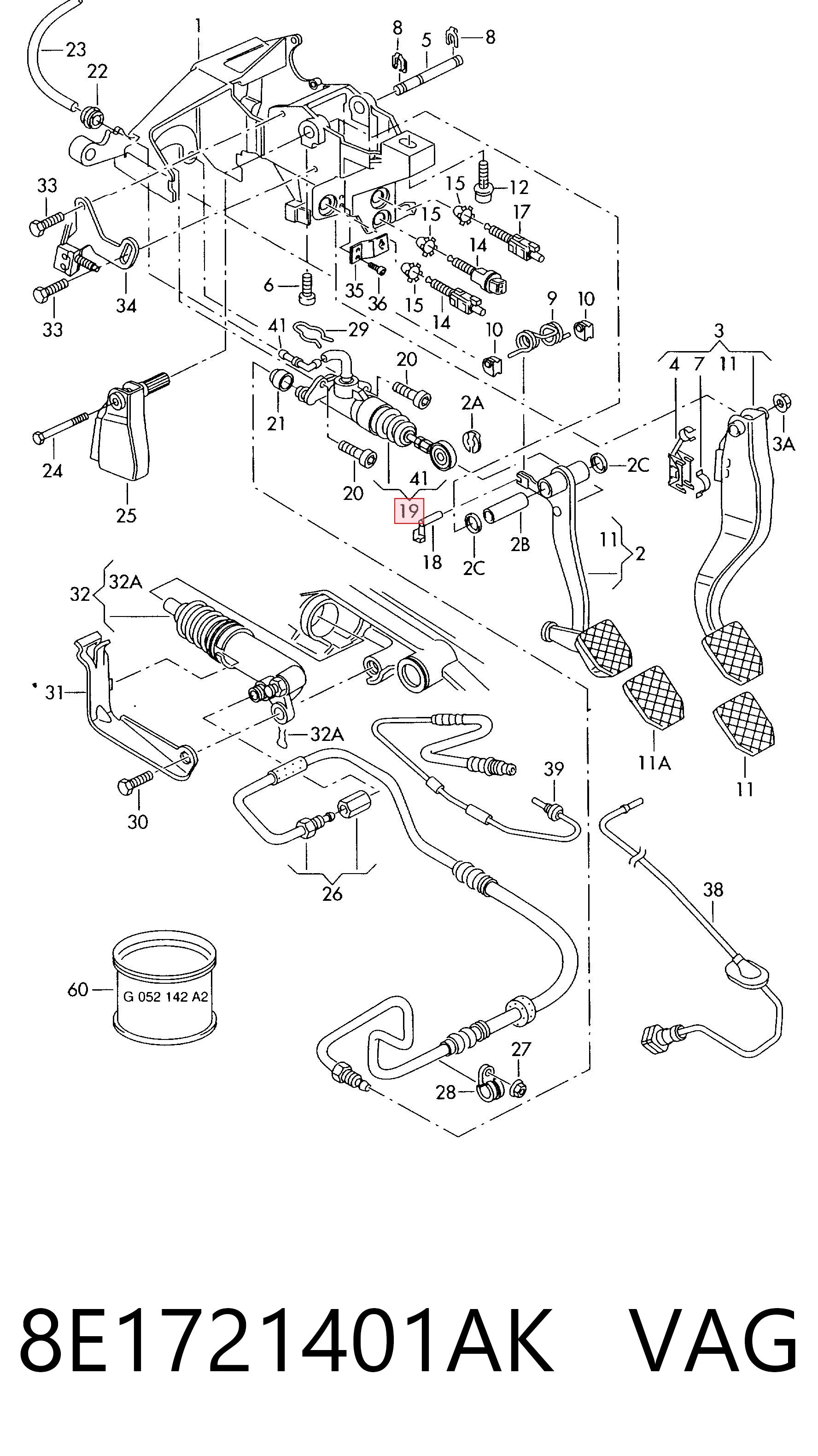 8E1721401AK VAG Cylinder sprzęgła główny