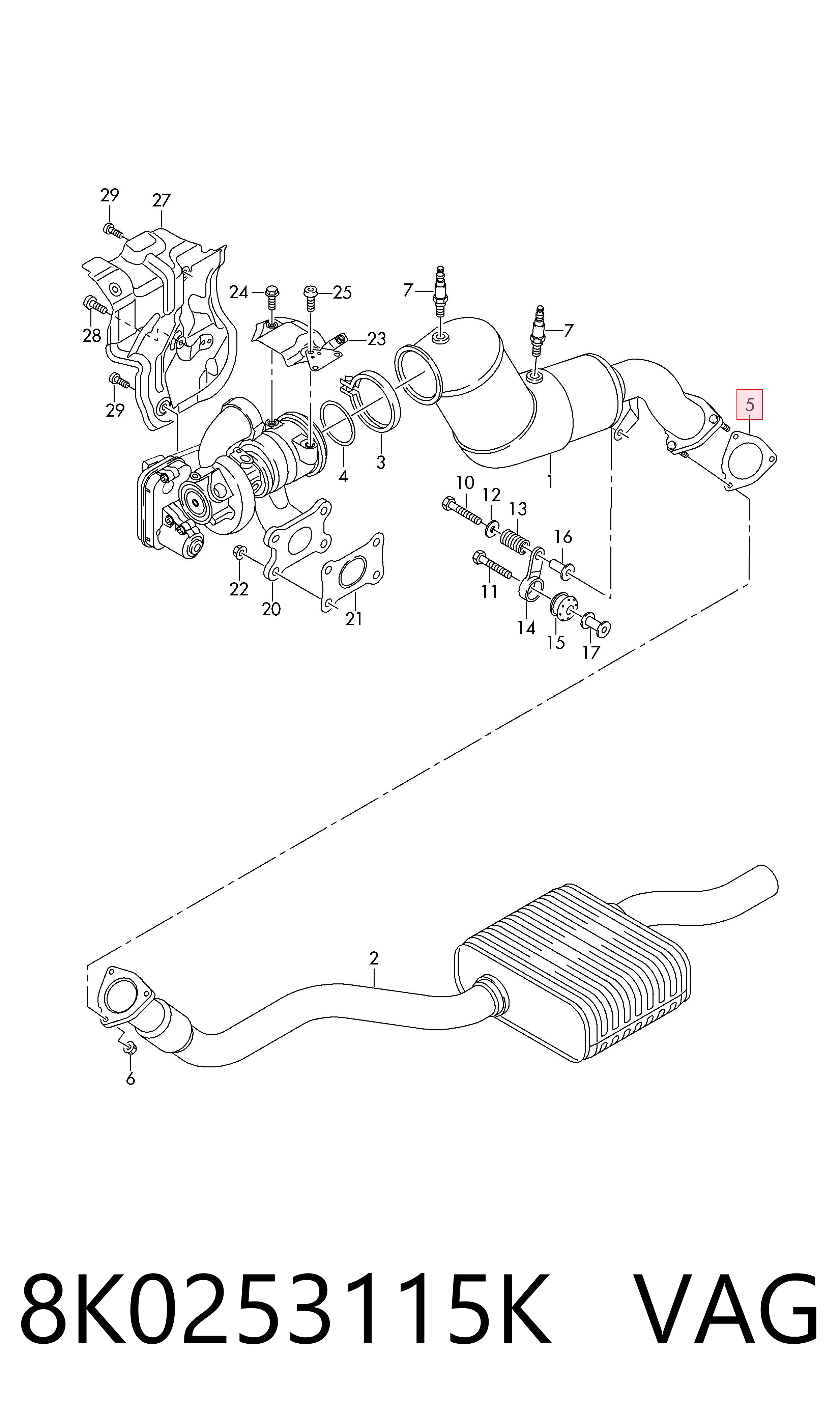 Uszczelka rury odbiornika tłumika Volkswagen Passat B5 sedana (3B3) (2000 - 2005) cena, od 5,68 USD