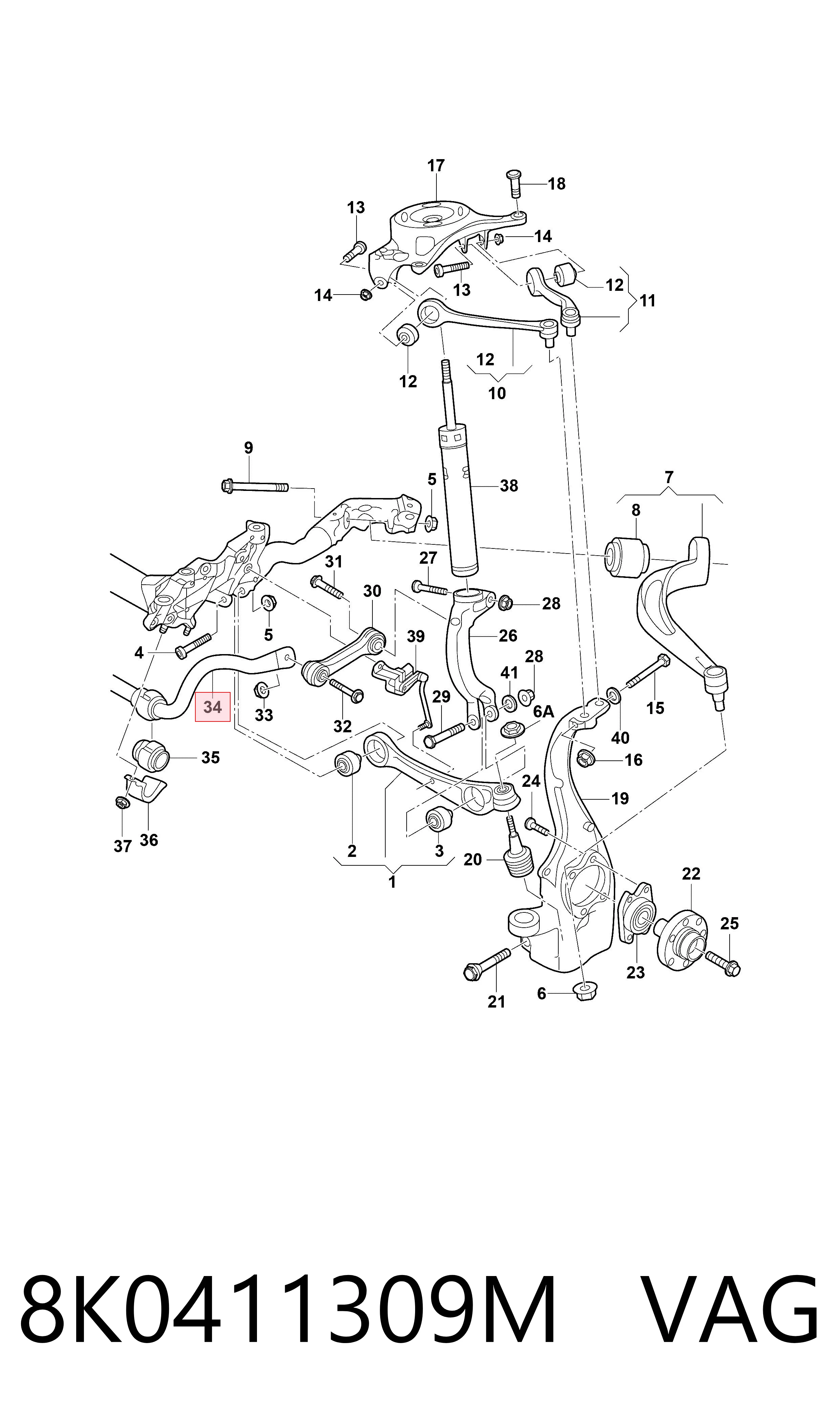 Kupić Stabilizator przedni Audi A5  8T3 w dobrej cenie