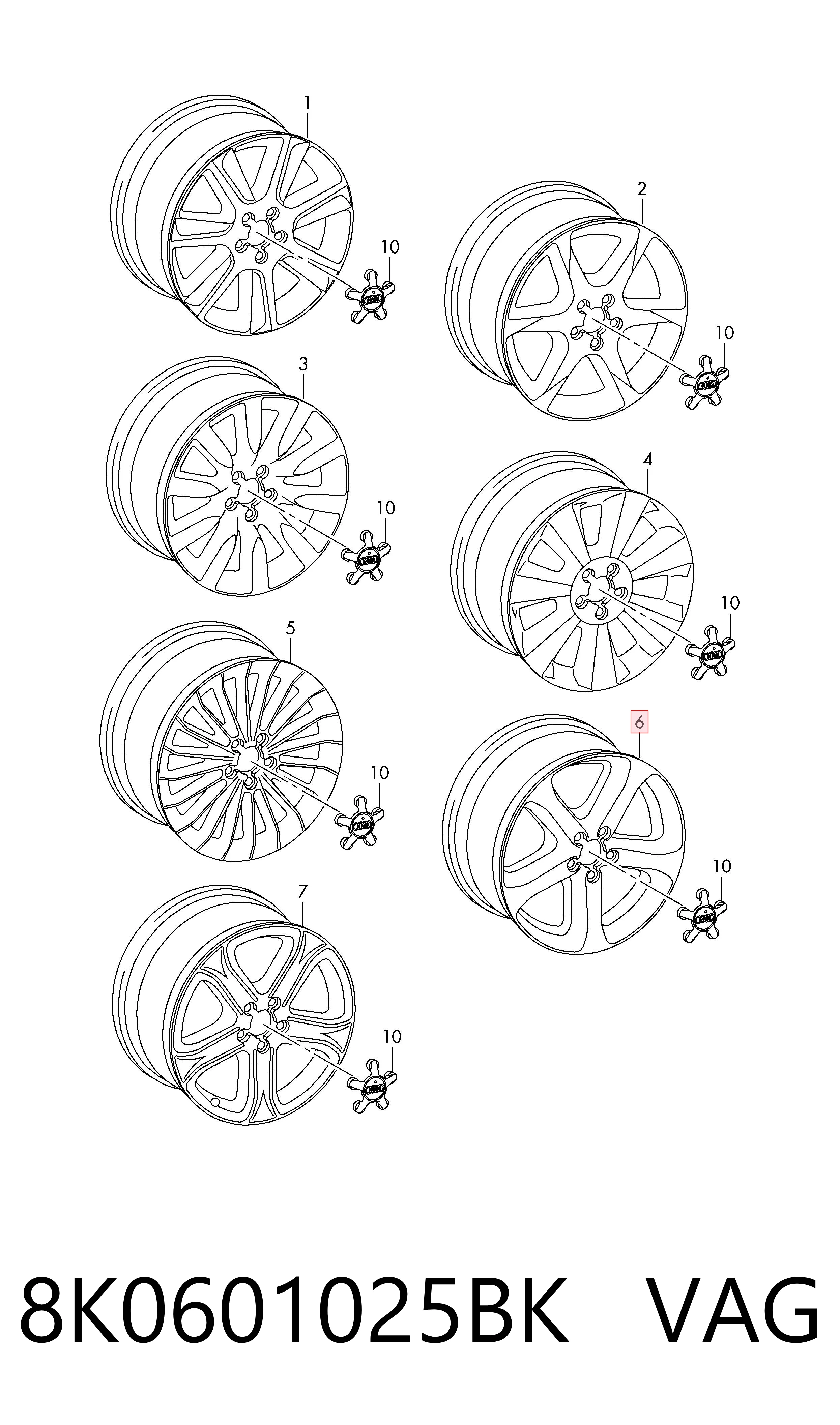 8K0601025BK VAG