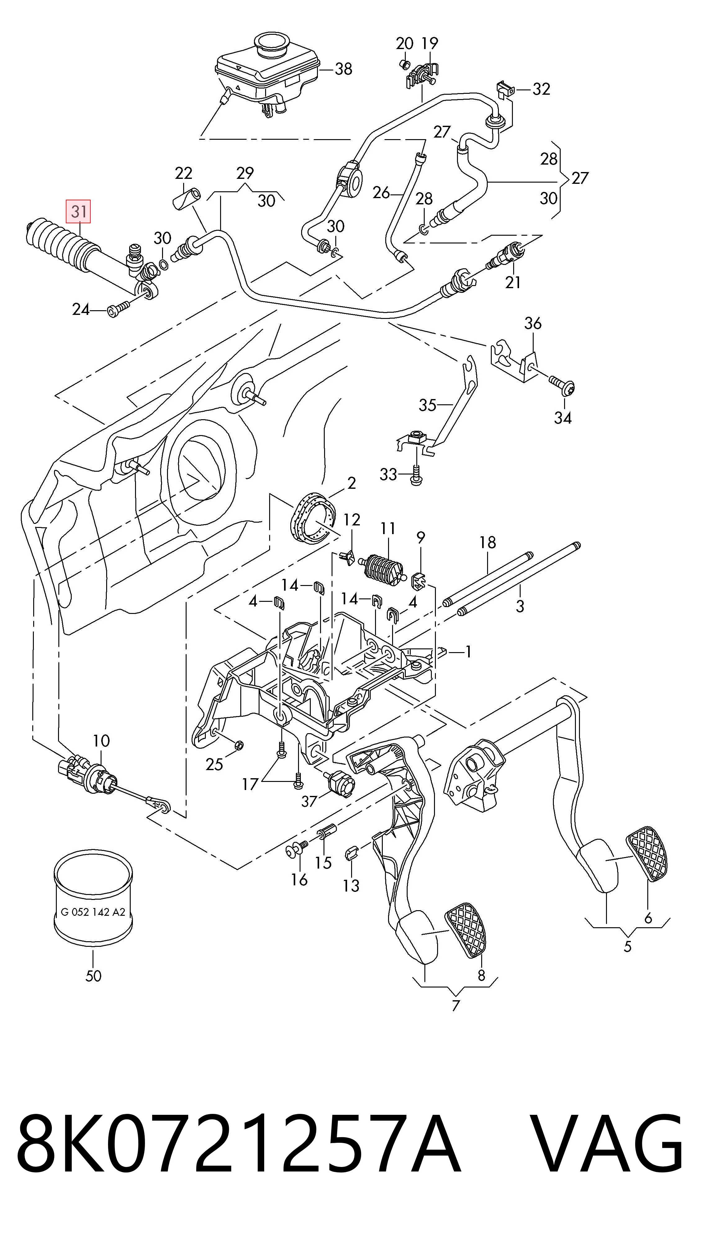 8K0721257A VAG Cylinder roboczy sprzęgła