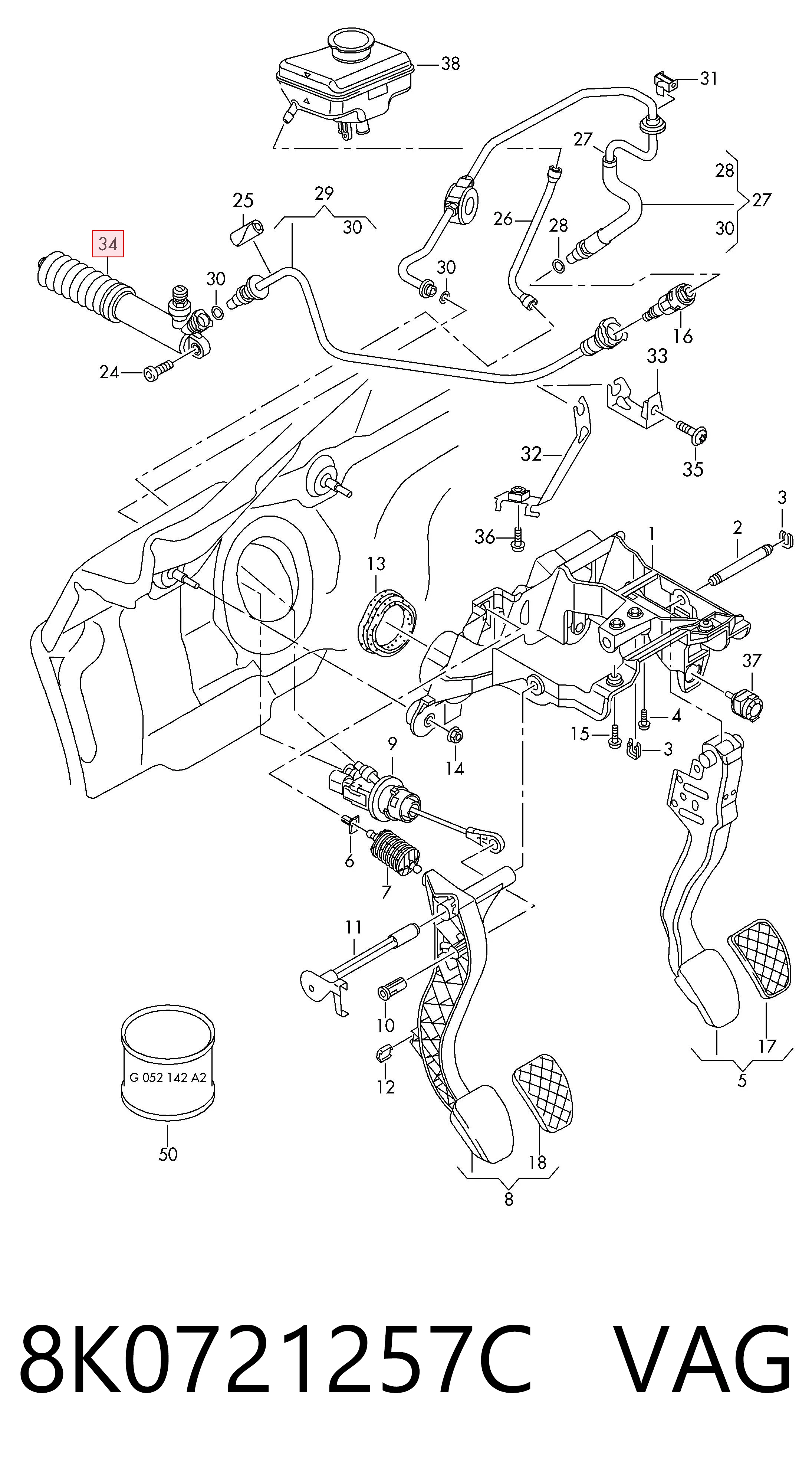 Do koszyka Cylinder roboczy sprzęgła Audi A5  8T3