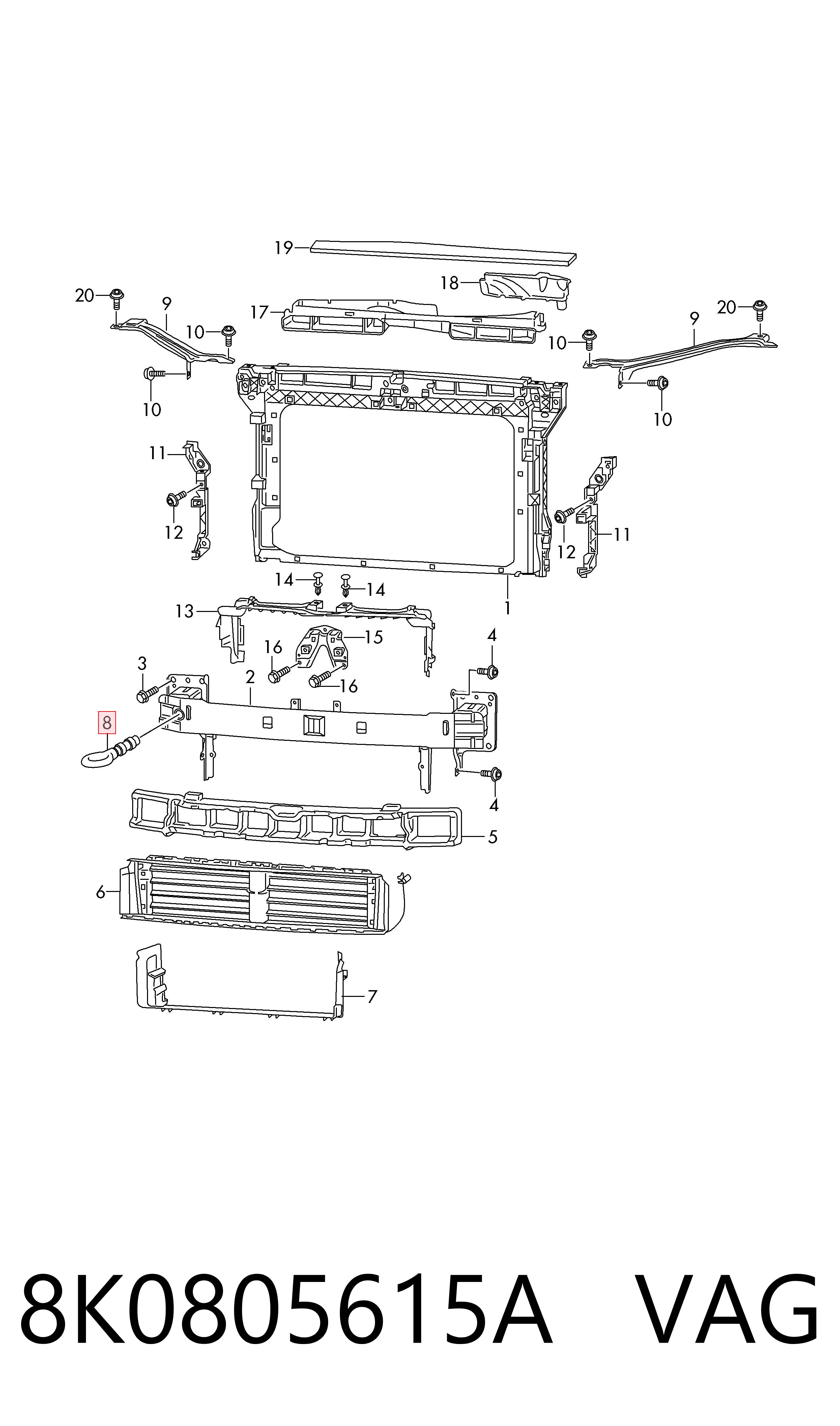 Do koszyka Hak holowniczy Audi A6 C7 4G2, 4GC