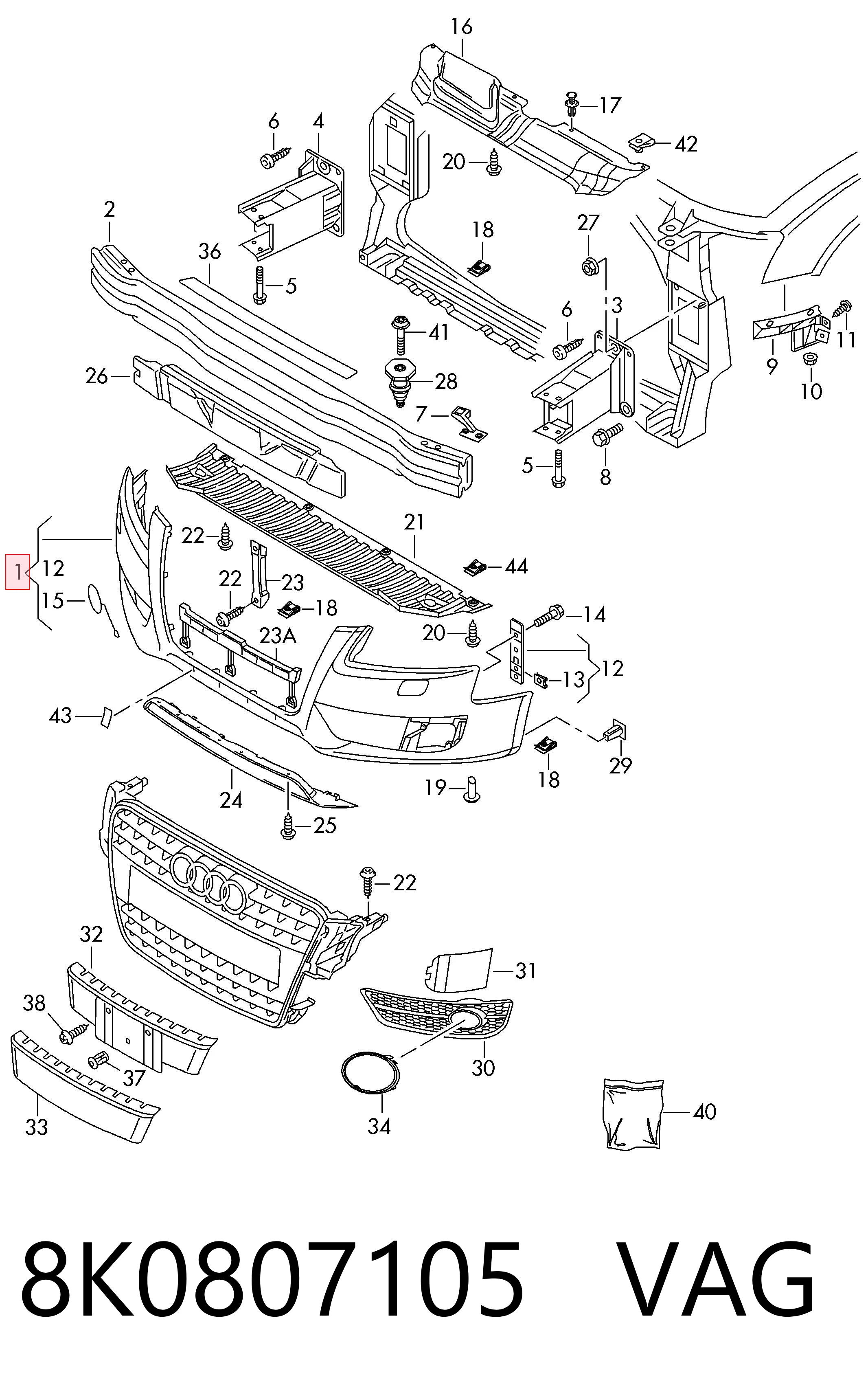 Zderzak przedni do Audi A4 B8 8K2