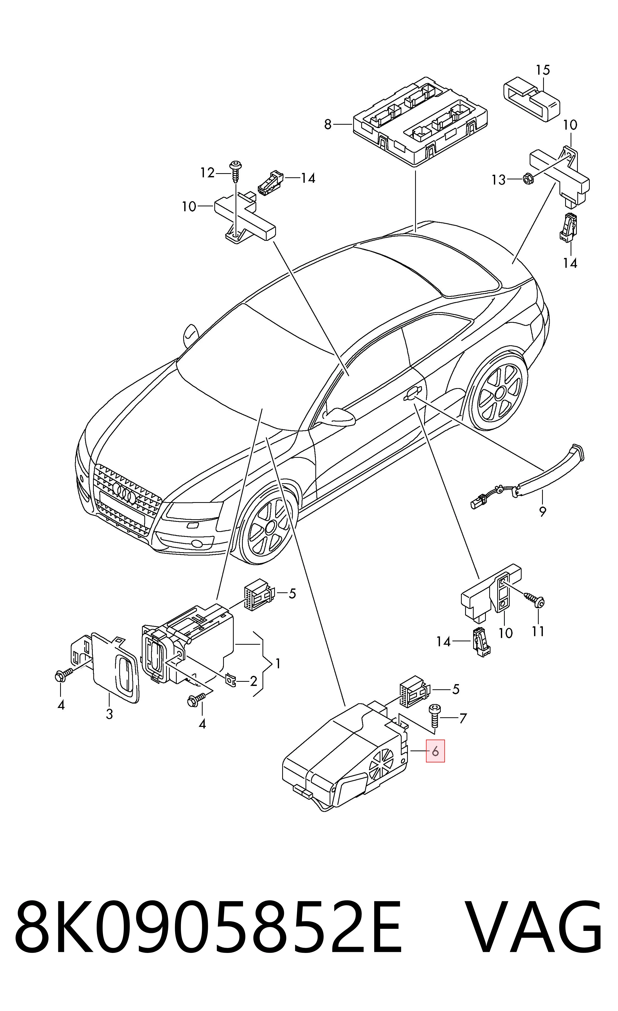 8K0905852E VAG Elektroniczny moduł kolumny kierowniczej