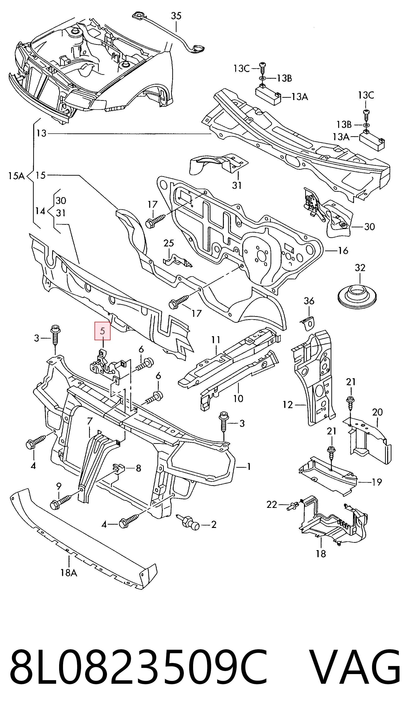 Zamek maski Audi A3 hatchback (8L1) (1996 - 2003) cena, od 30,86 USD