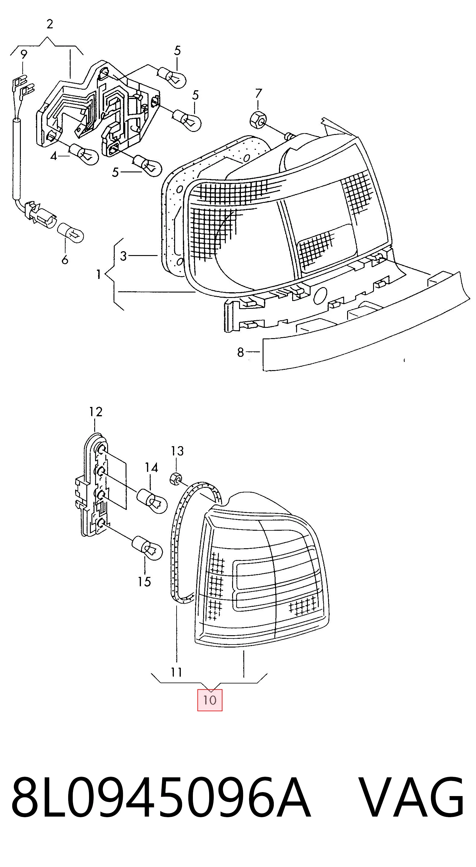  Lampa zespolona tylna prawa Audi A3 
