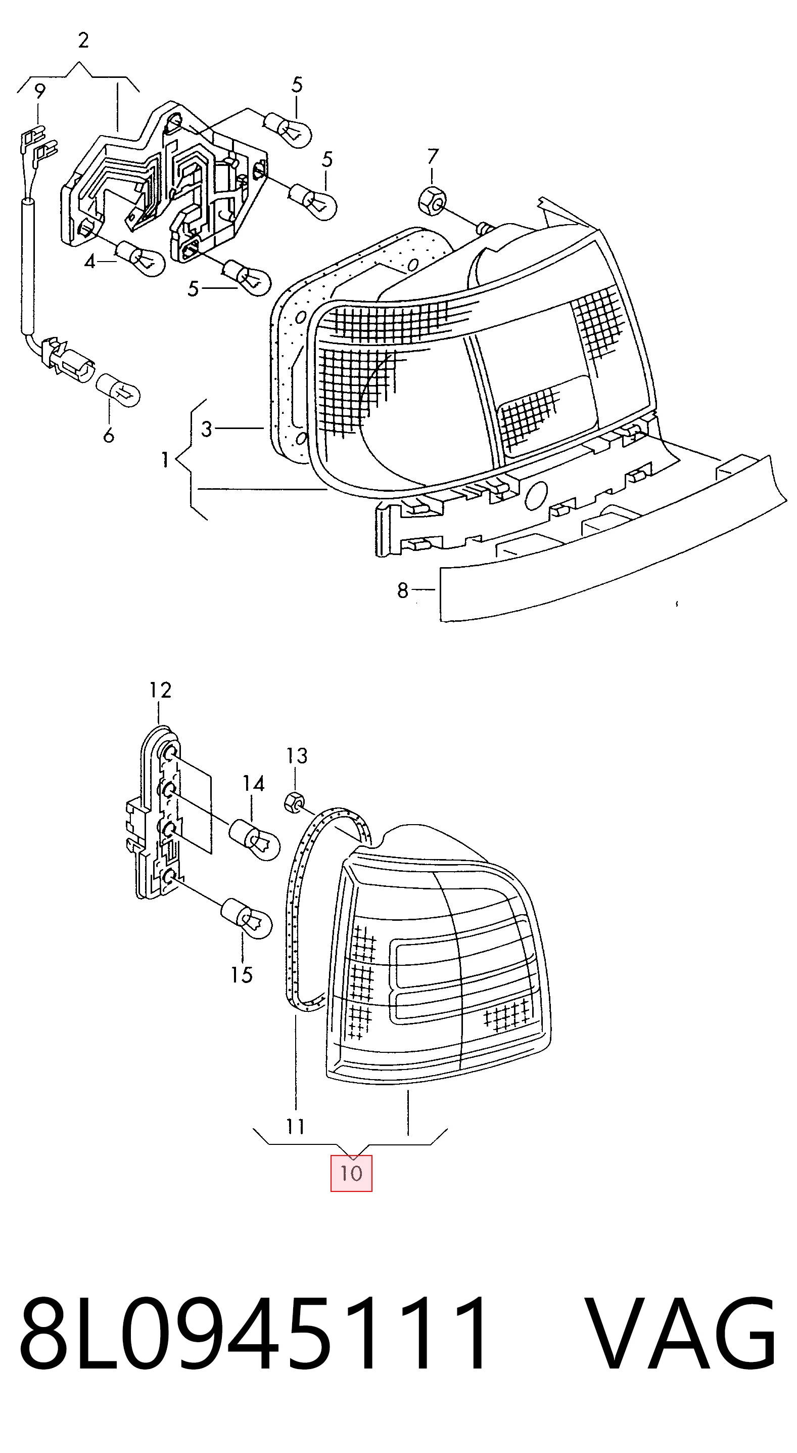  Lampa zespolona tylna lewa Audi A3 
