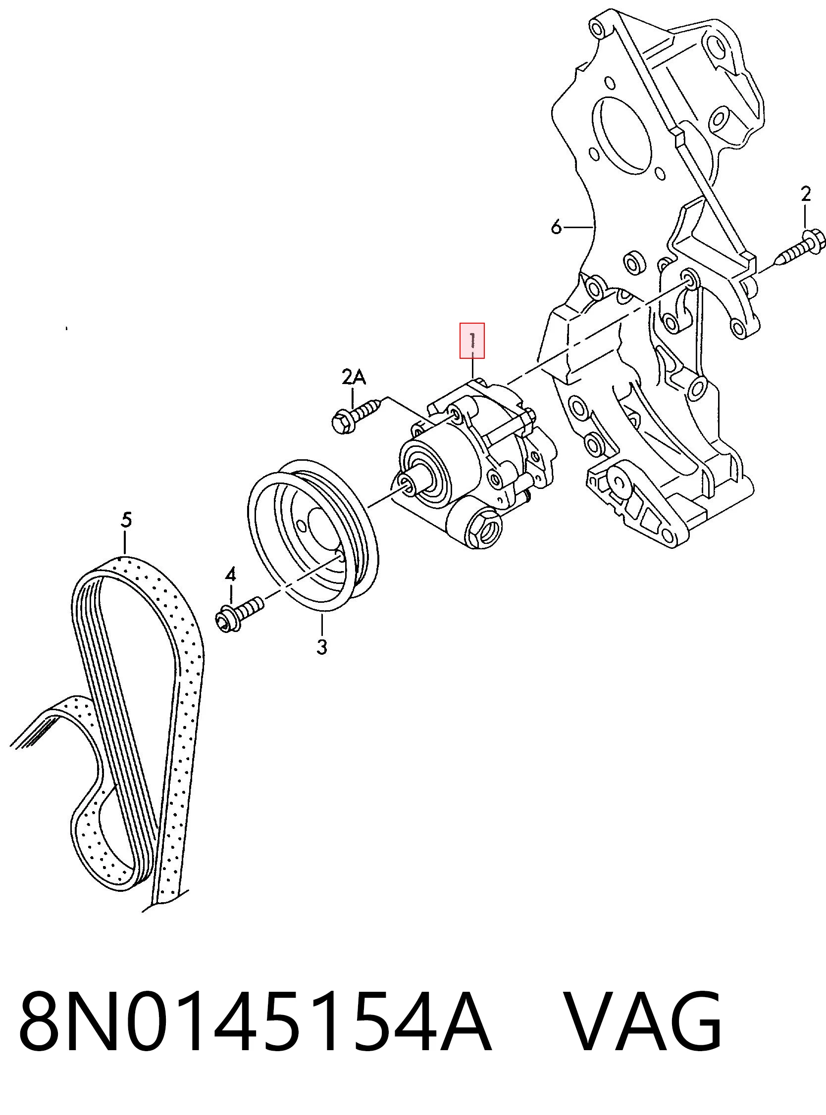 8N0145154A VAG Pompa wspomagania hydraulicznego kierownicy