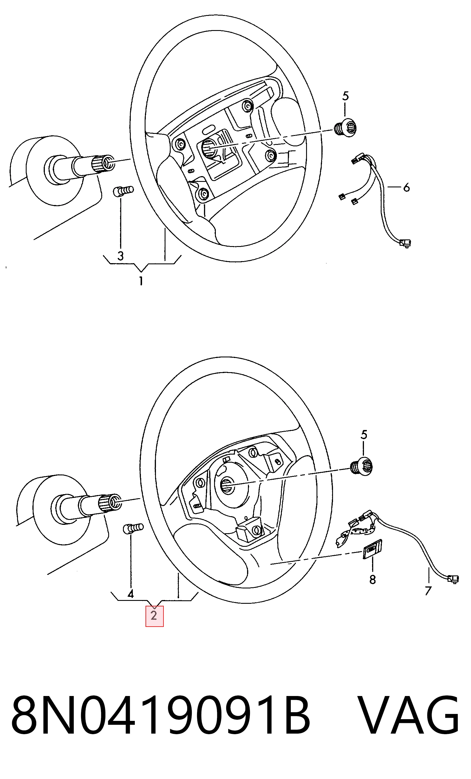 Kierownica Audi TT coupe (8N3) (1998 - 2006) cena, od 111,43 USD