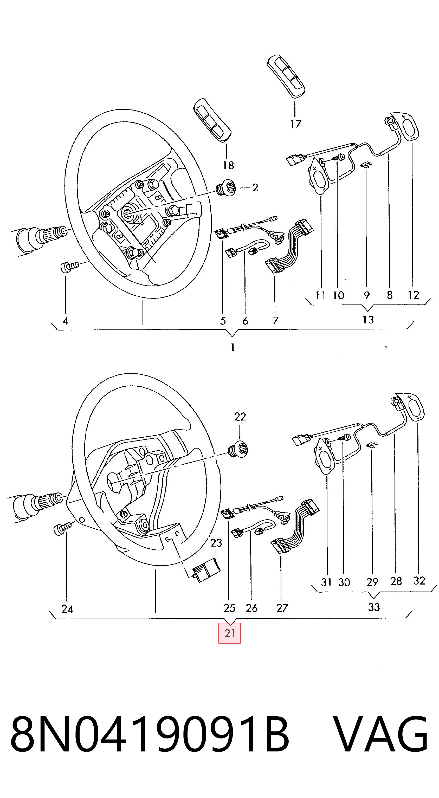 Kierownica do Audi TT  8N3