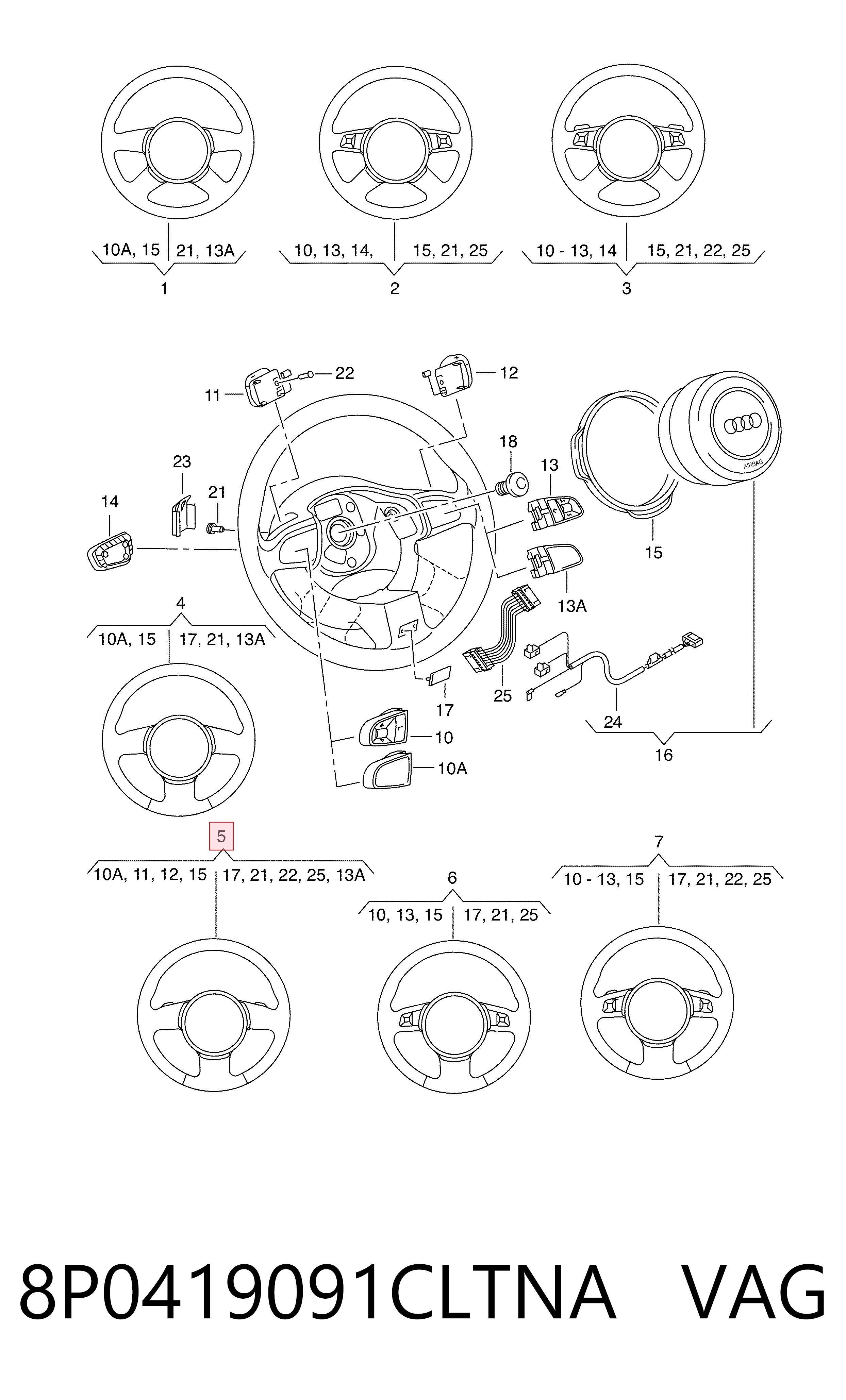 Kierownica Audi A4 B6 kabriolet (8H7) (2002 - 2005) cena, od 96,92 USD
