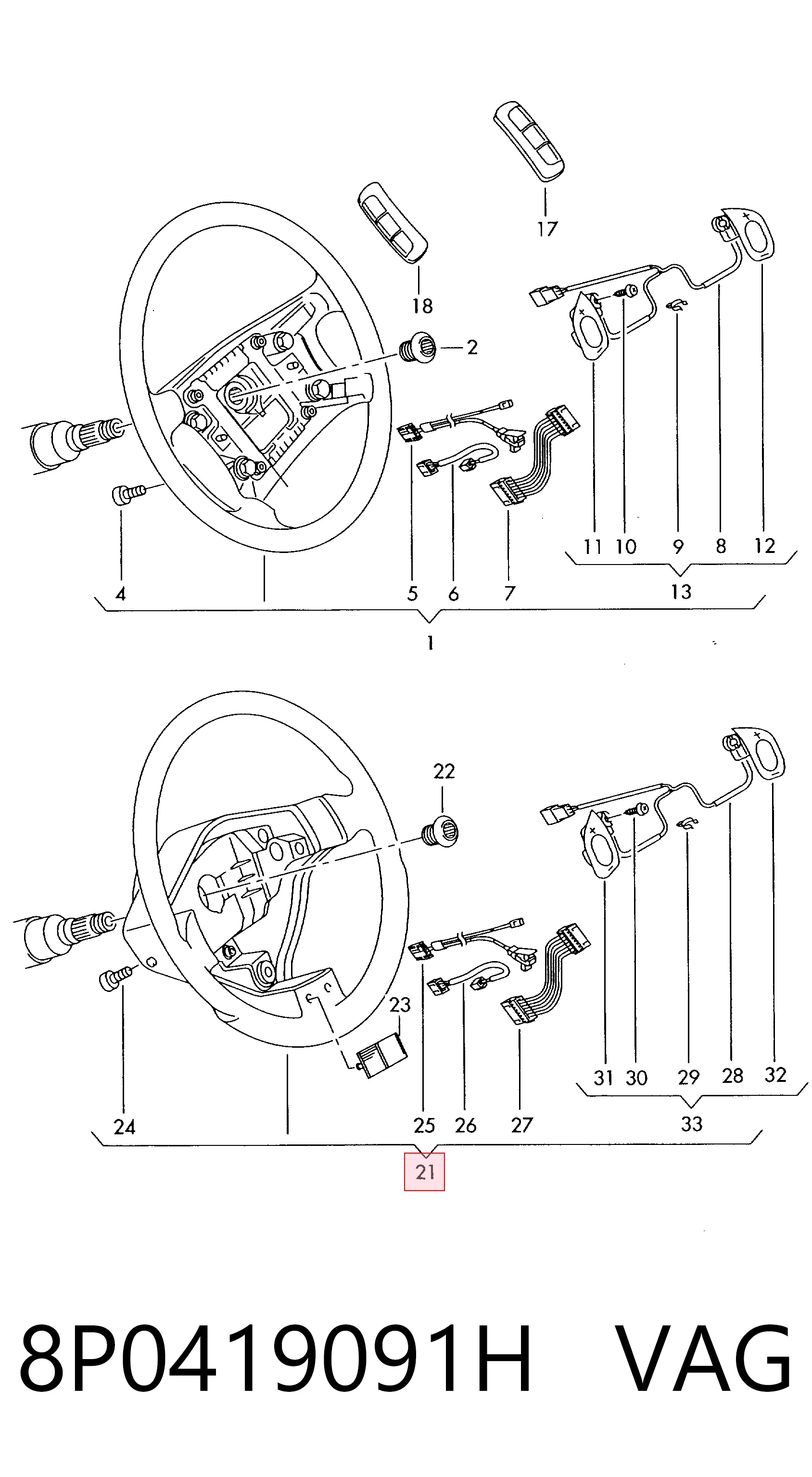 8P0419091H VAG Kierownica