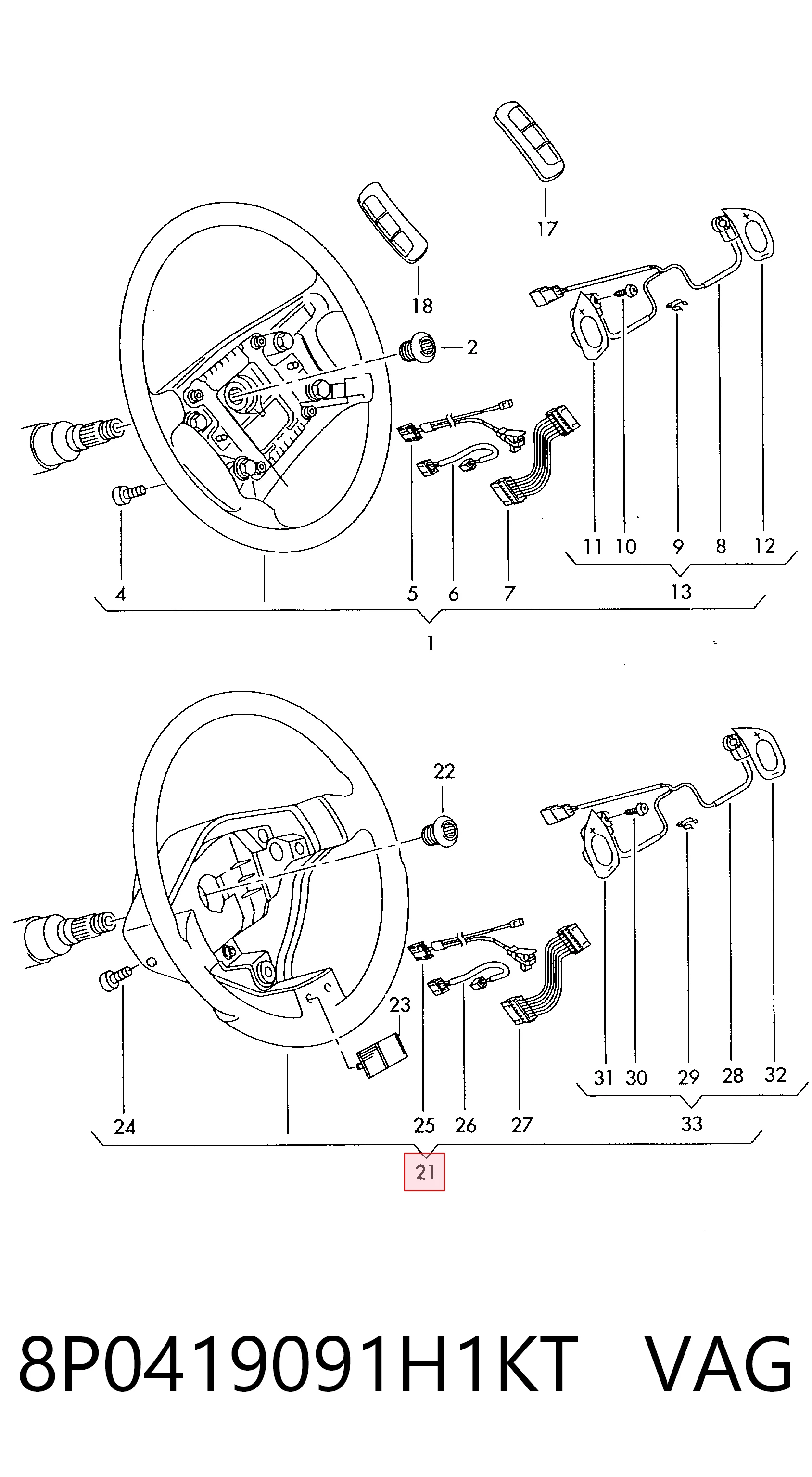 Kierownica do Audi A3 Sportback 8PA