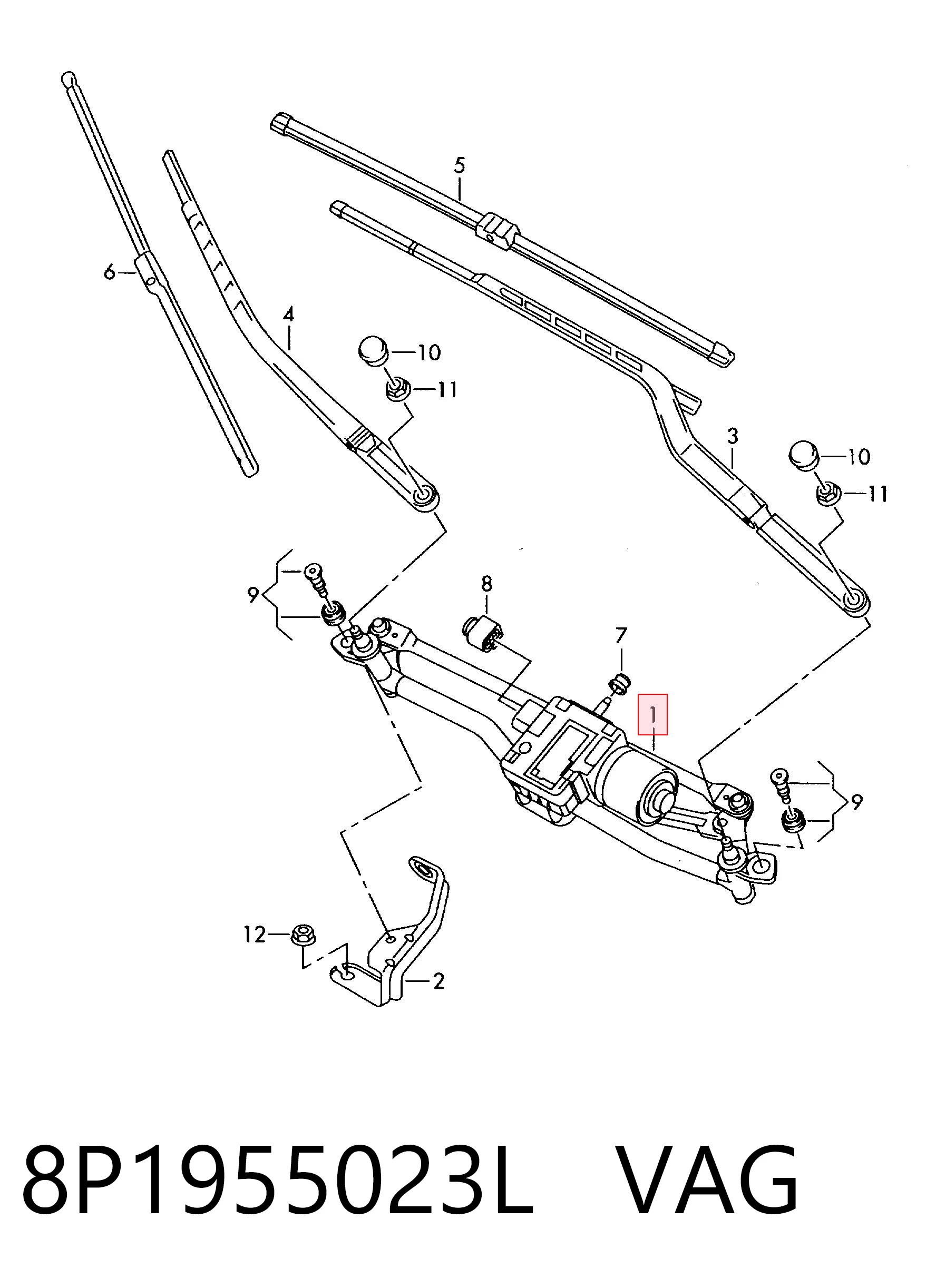  Mechanizm wycieraczek Audi A3 