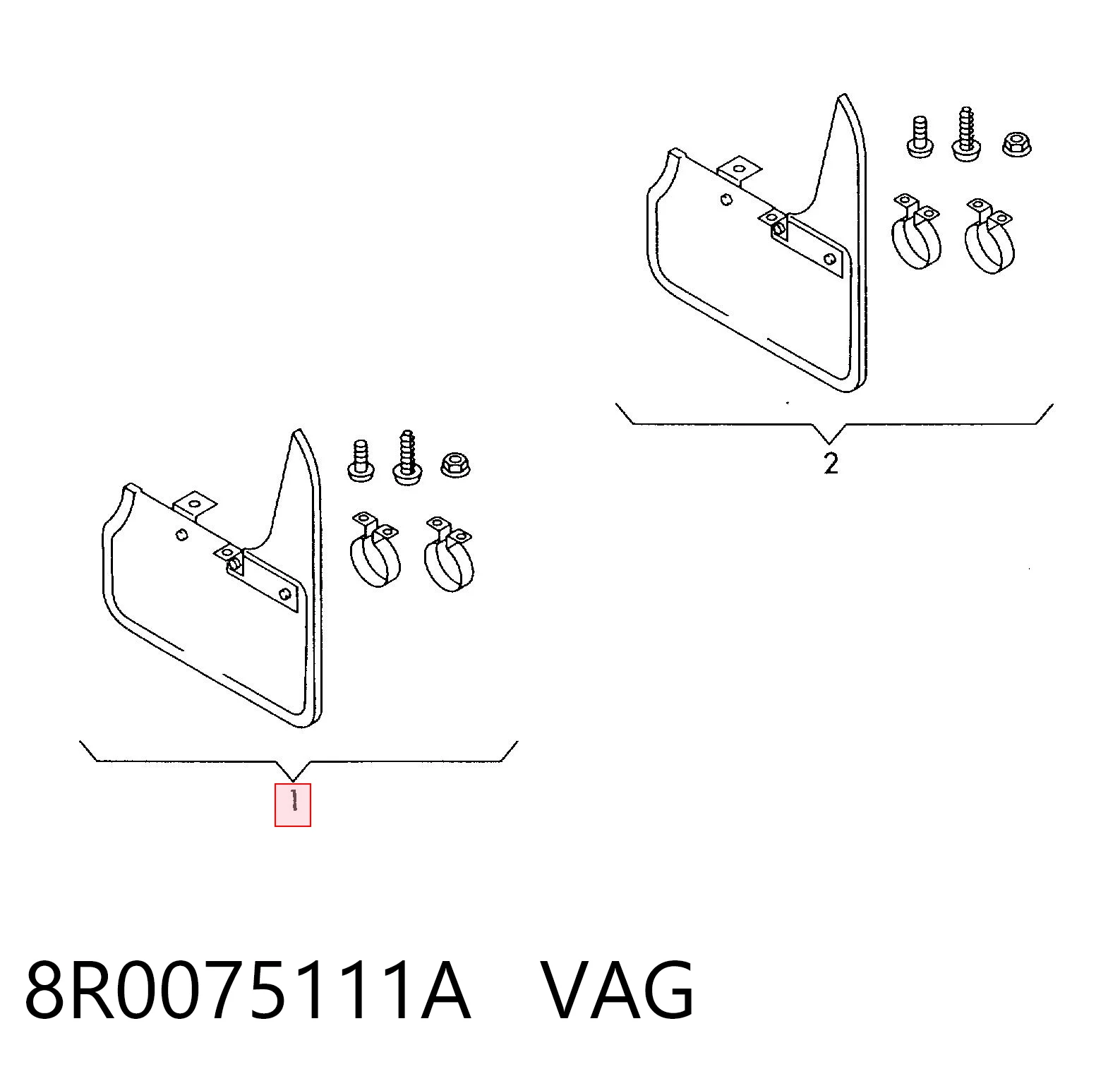 8R0075111A VAG Chlapacze przednie, zestaw