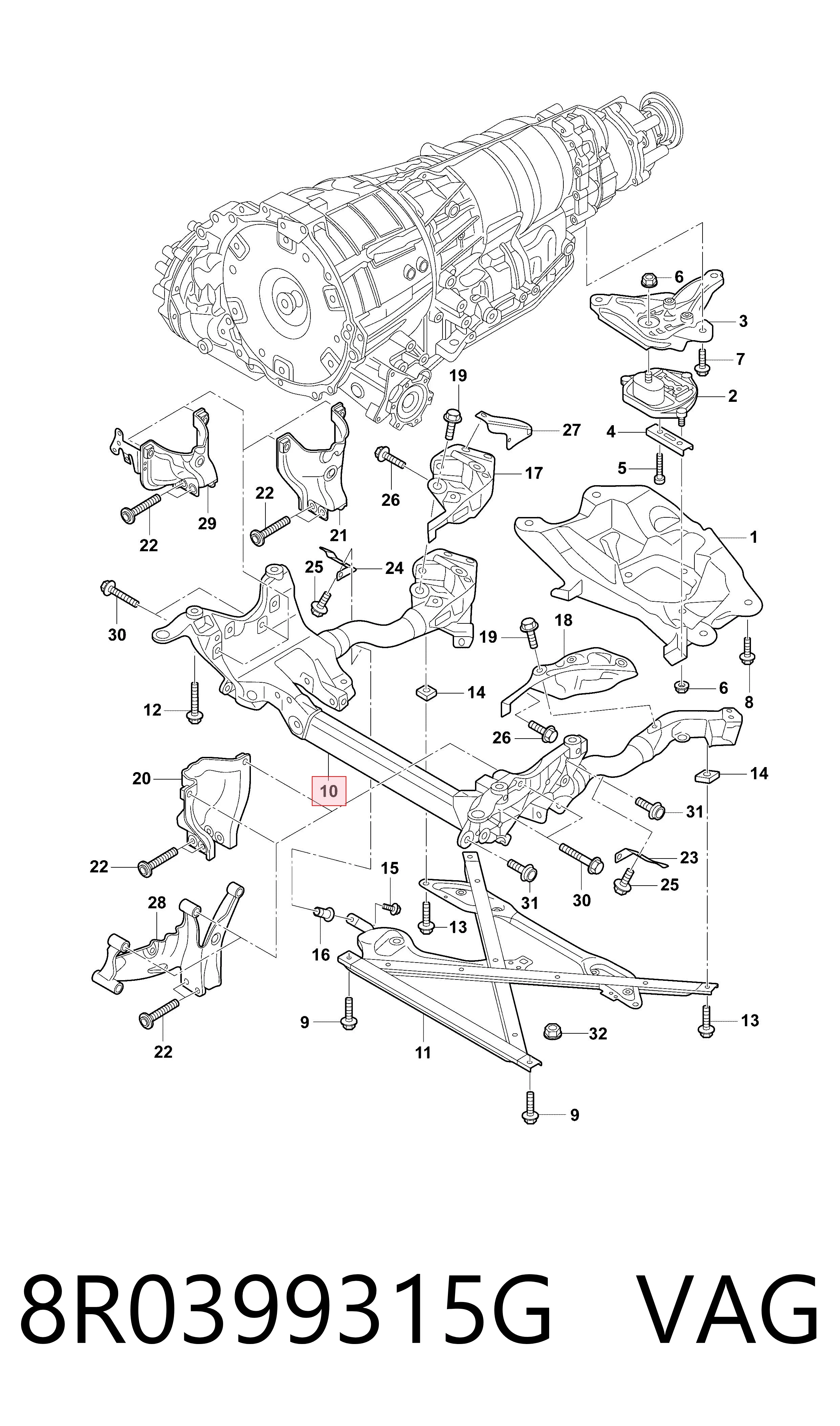Korpus osi przedniej do Audi Q5  8RB