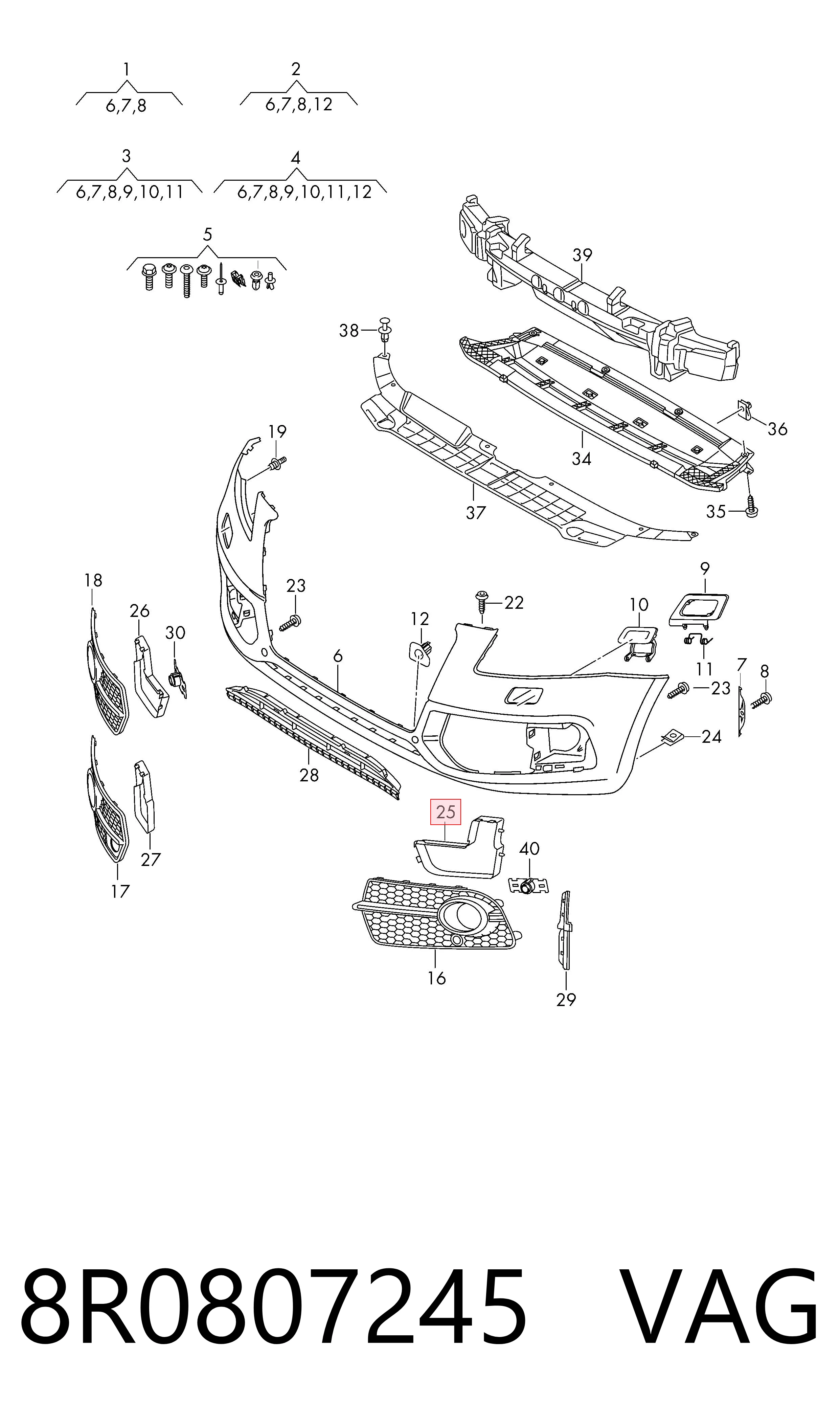 Zderzak tylny VAG 8R0807245 cena, od 27,83 USD