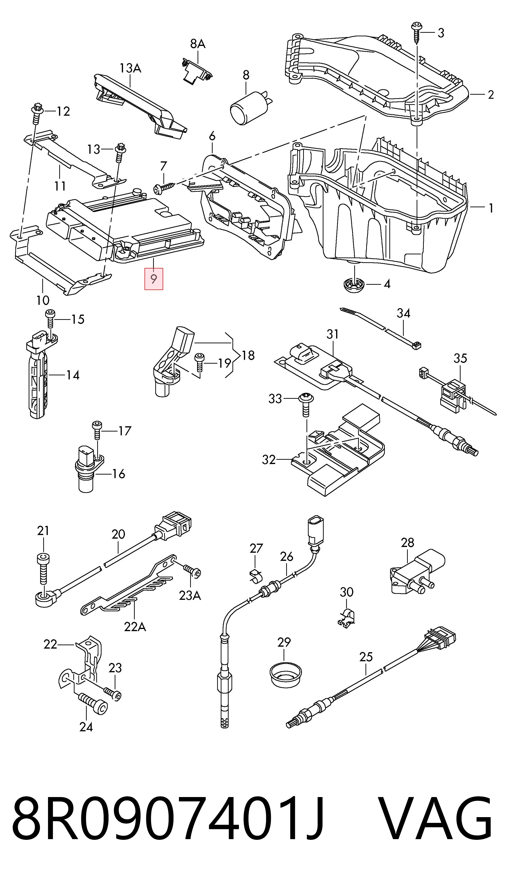 Sterownik silnika do Audi Q5  8RB