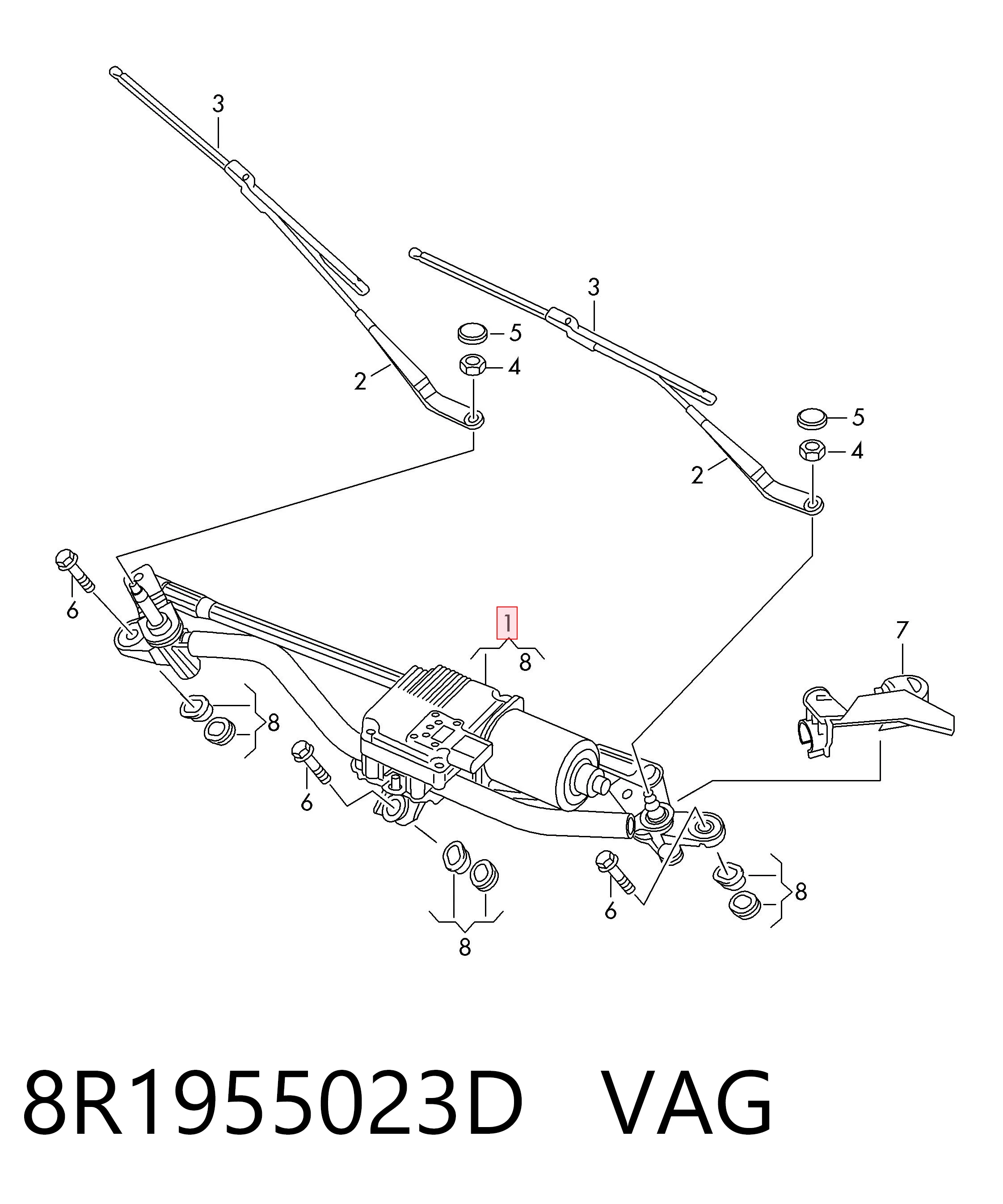 8R1955023D VAG Mechanizm wycieraczek