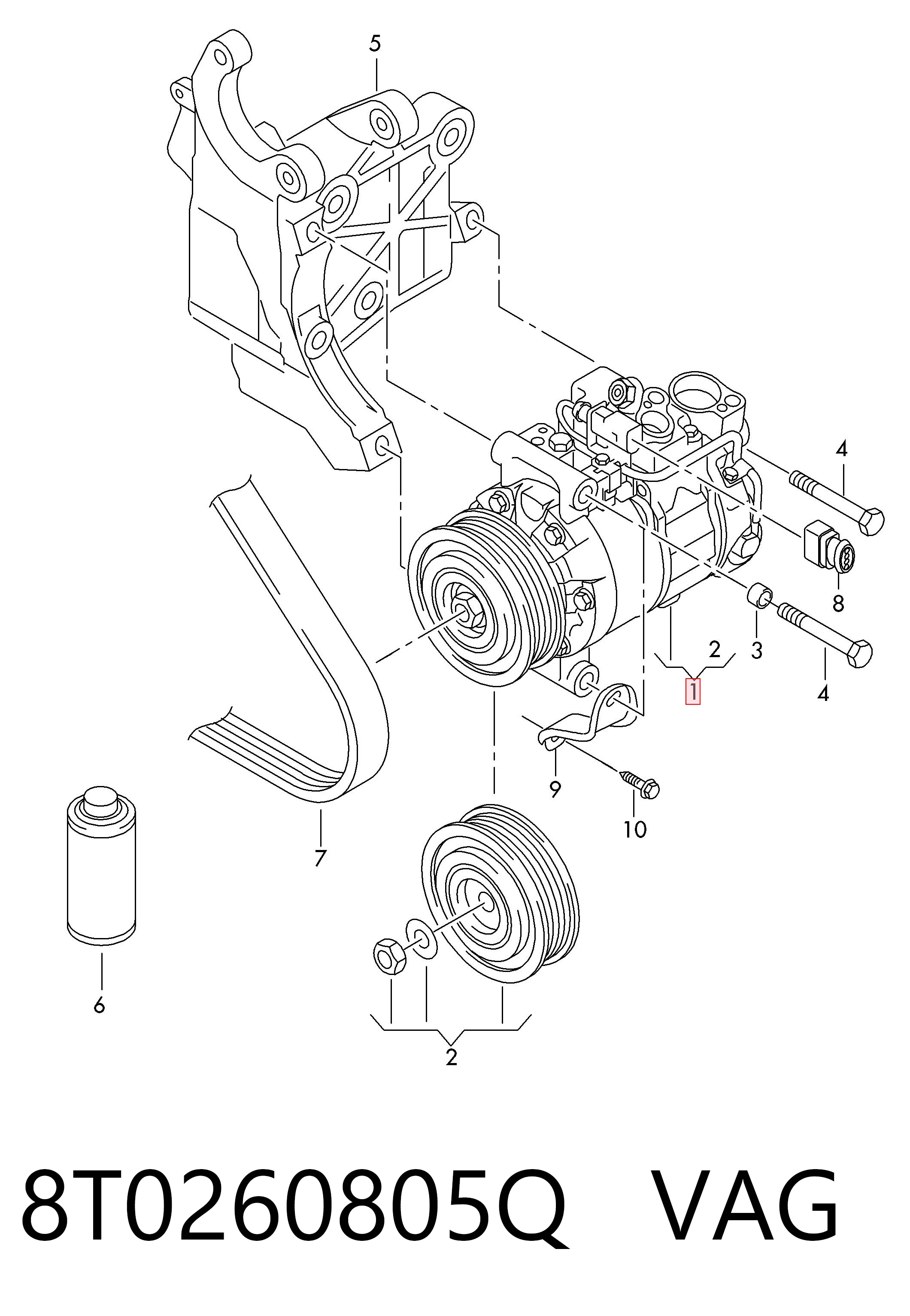 8T0260805Q VAG Sprężarka klimatyzacji