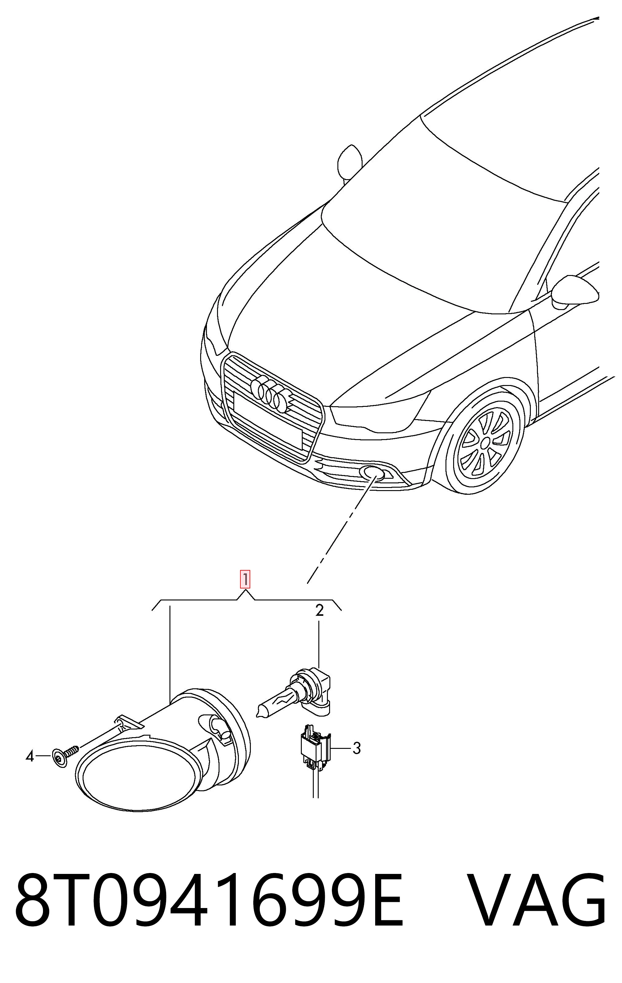 8T0941699E VAG Lampa przeciwmgielna lewa