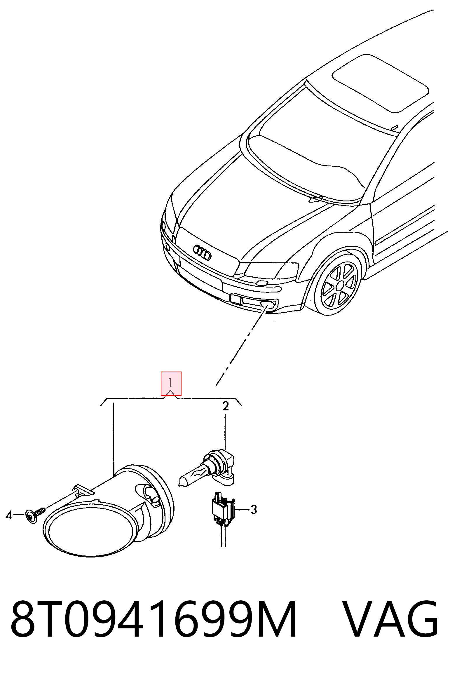  Lampa przeciwmgielna lewa Audi Q5 