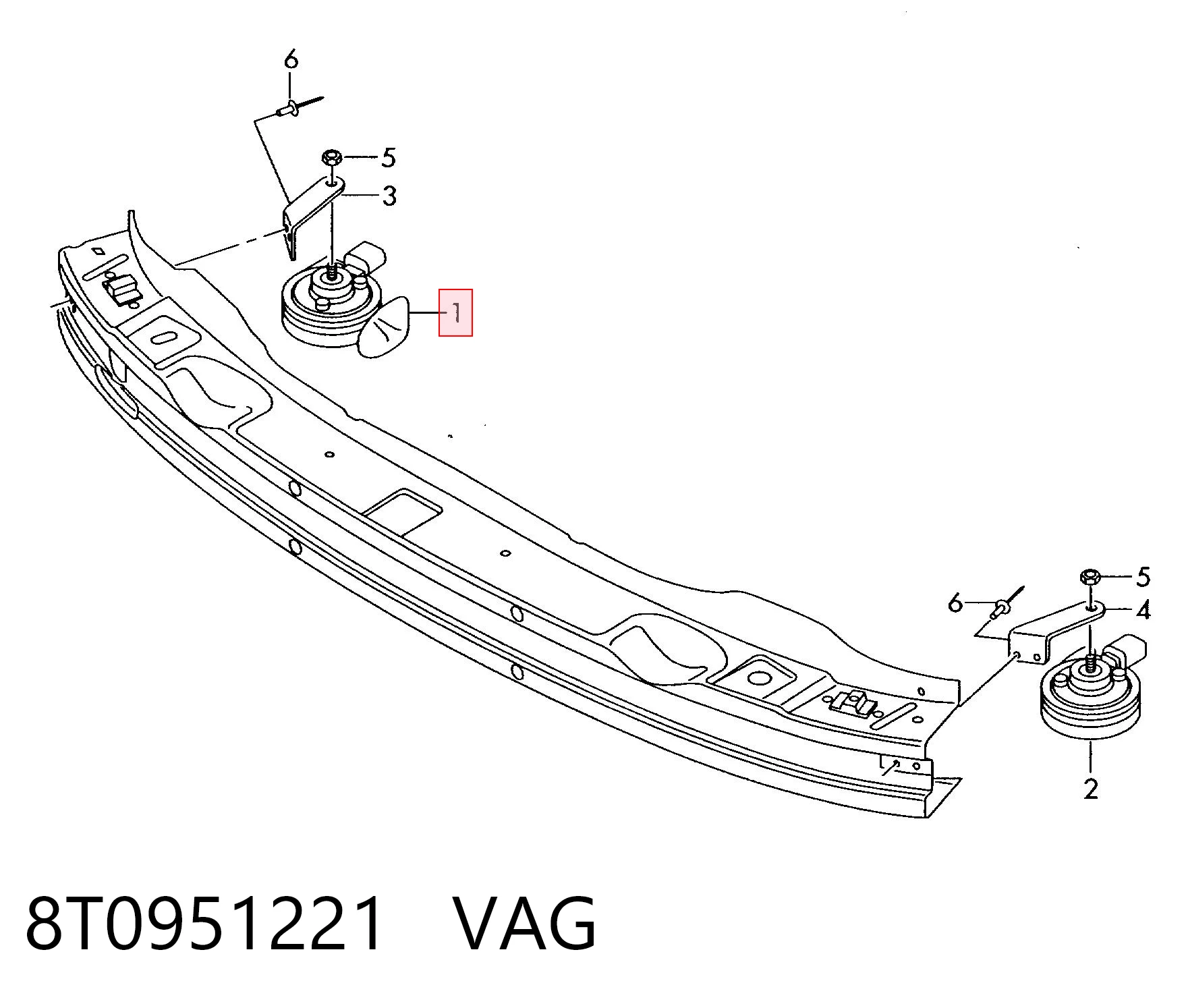 8T0951221 VAG Sygnał dźwiękowy (klakson)