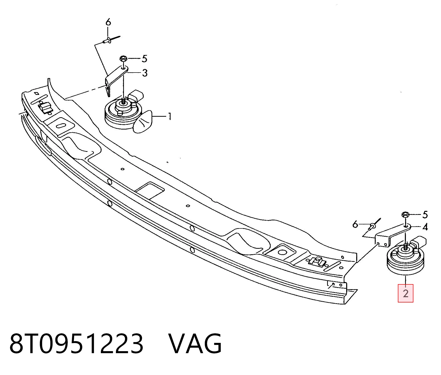 8T0951223 VAG Sygnał dźwiękowy (klakson)