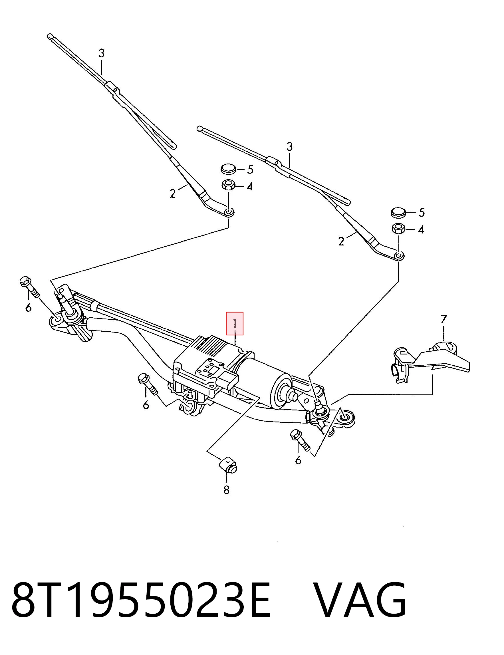 8T1955023E VAG Mechanizm wycieraczek