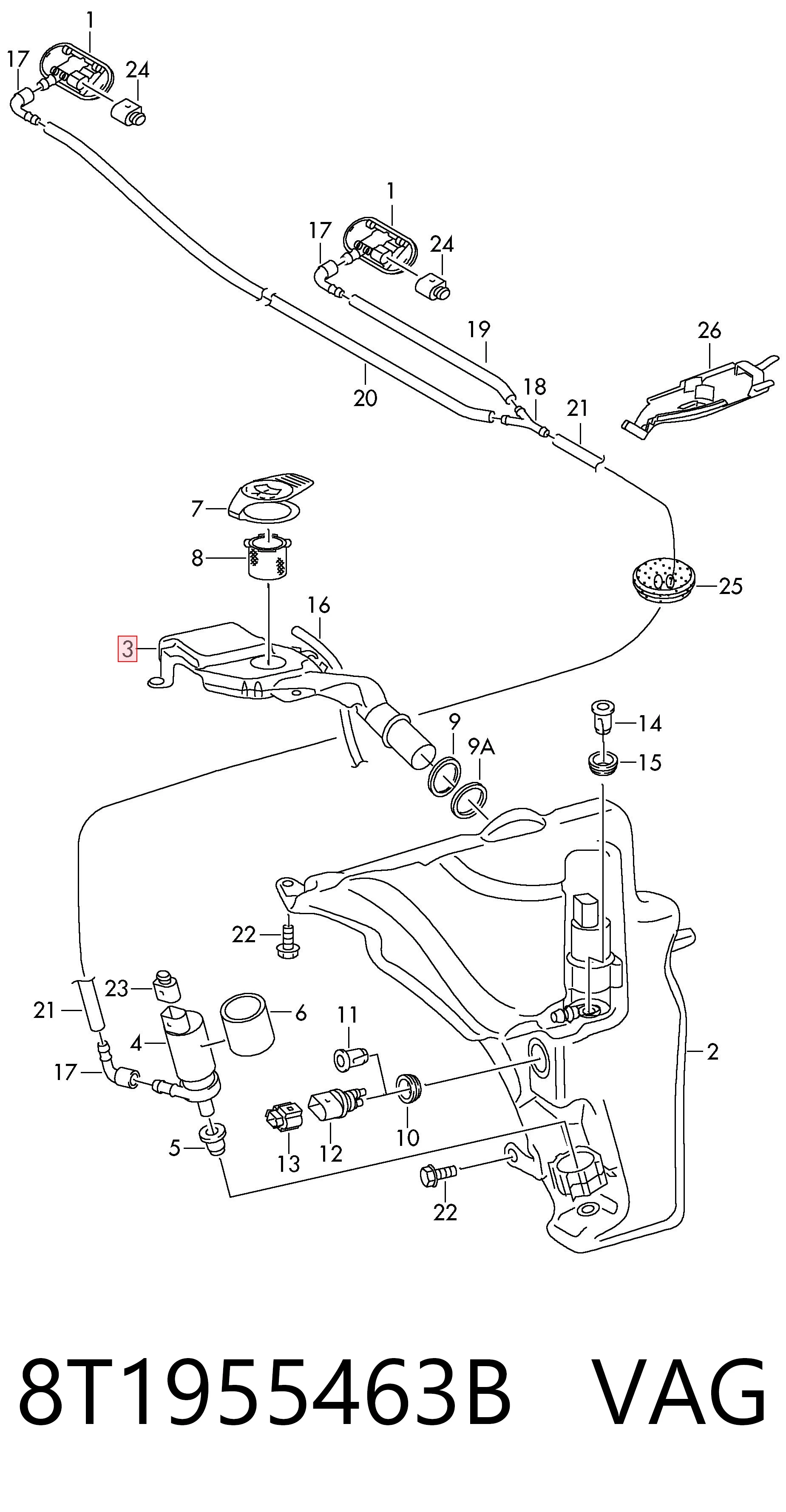8T1955463B VAG Wlew zbiornika spryskiwaczy