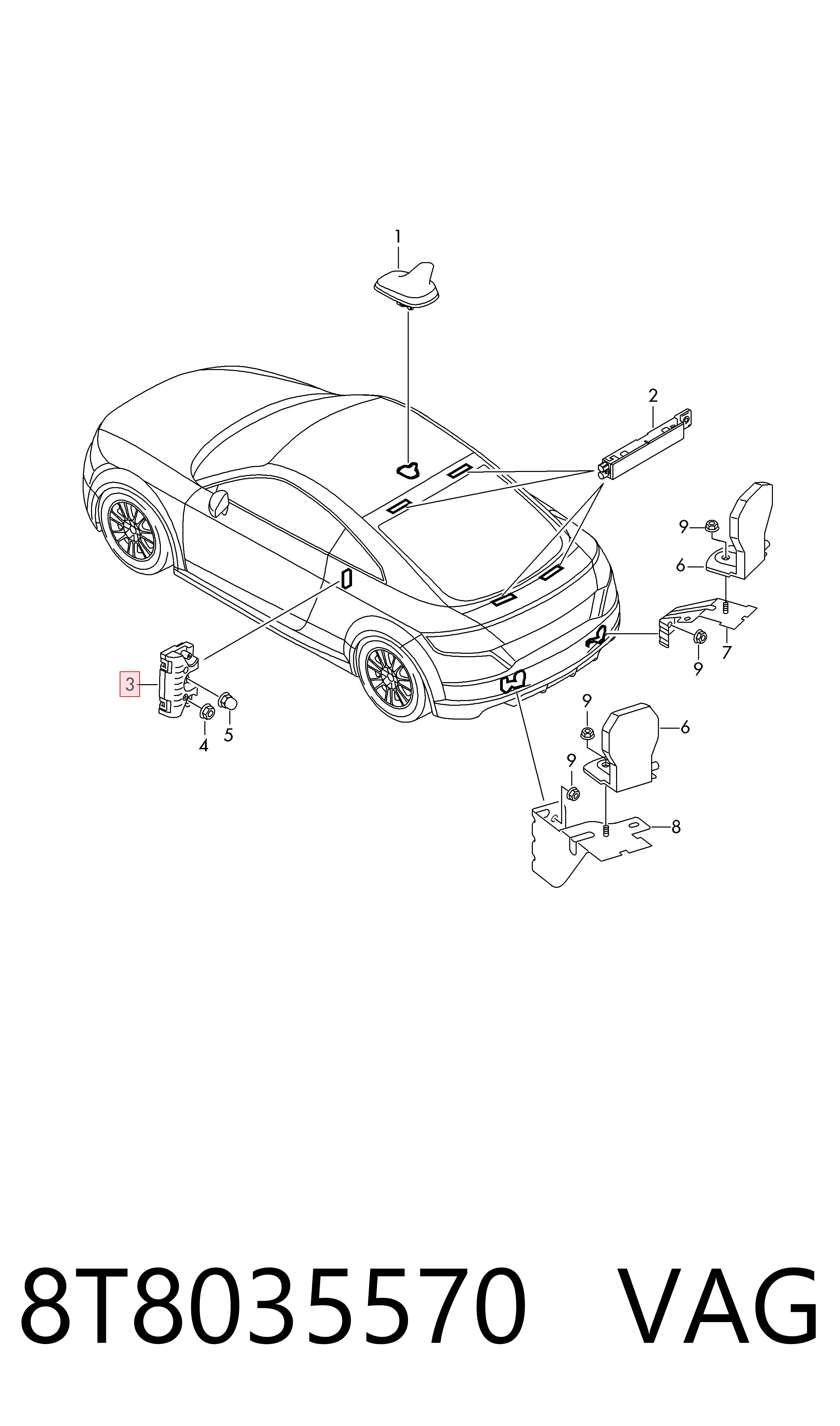 8T8035570 VAG Antena